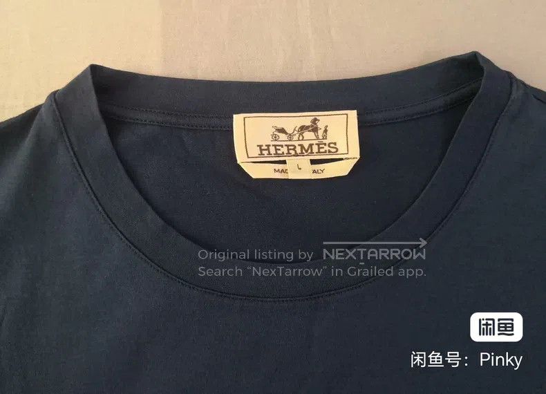 Hermes Hermes Men's short-sleeve T-shirt, dark blue, dragon print Size US L / EU 52-54 / 3 - 3 Thumbnail