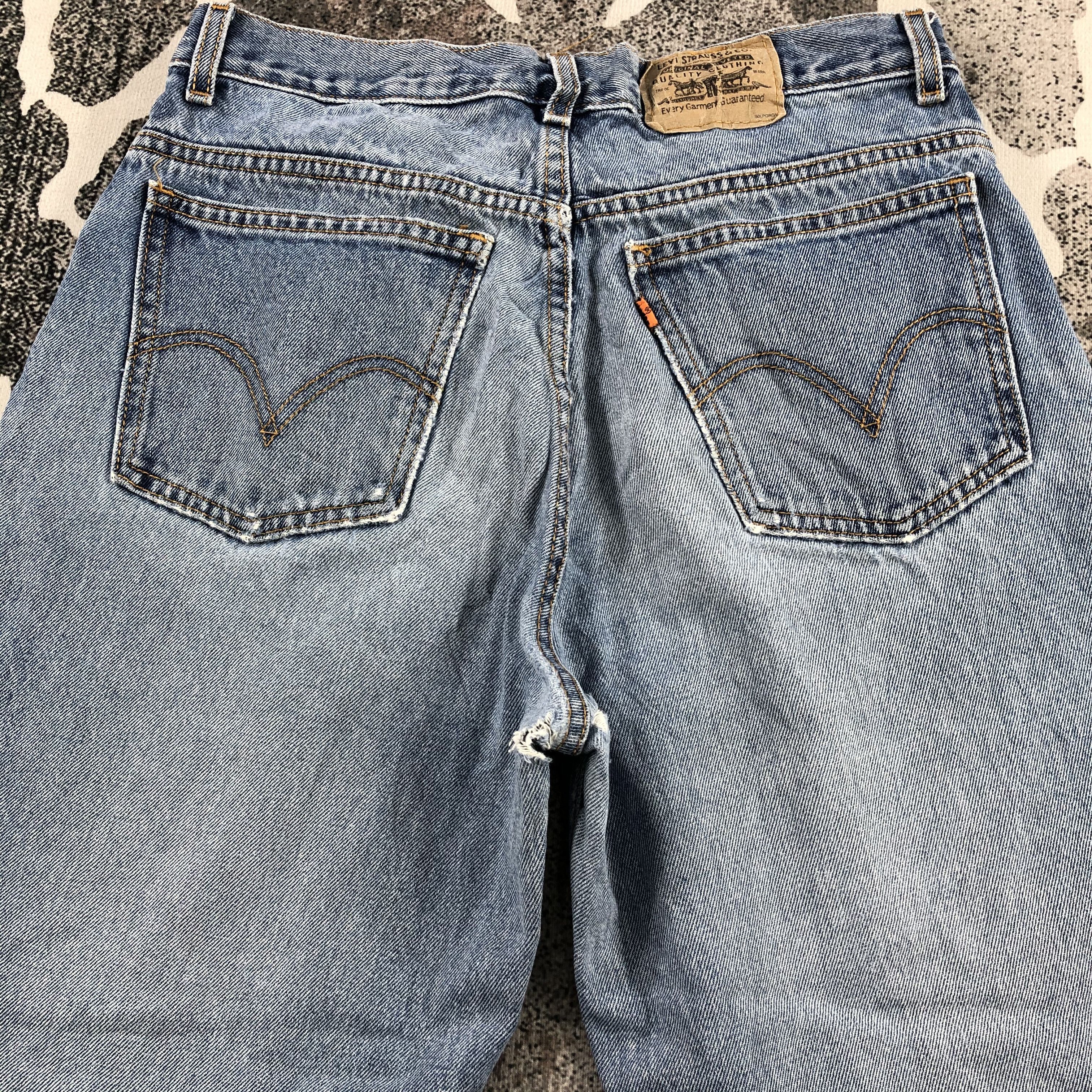 Levi's Vintage Levi's 505 Jeans Orange Tab Distress Denim KJ866 Size US 31 - 4 Thumbnail