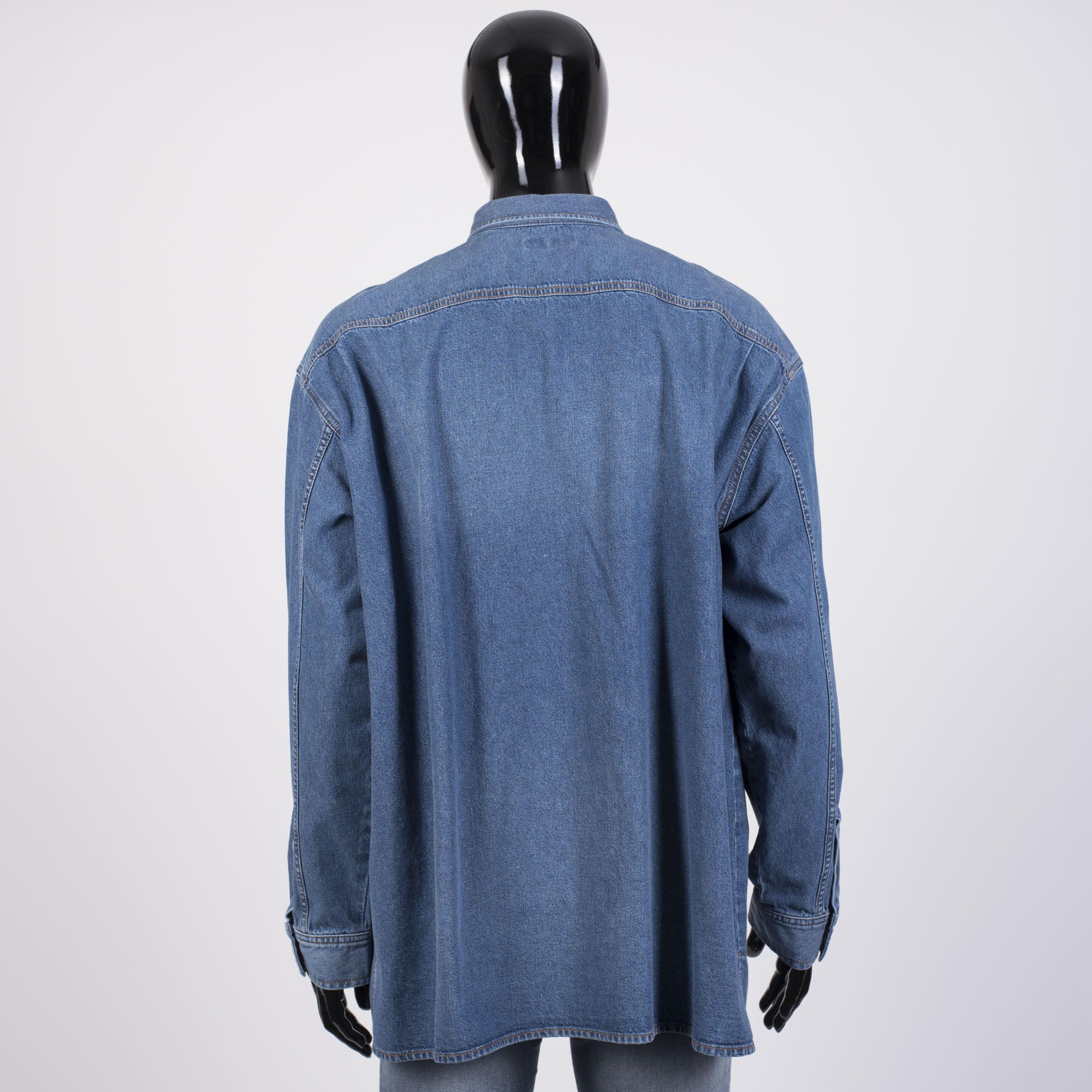 Balenciaga I Love Techno Embroidered Oversized Denim Shirt Size US S / EU 44-46 / 1 - 4 Thumbnail