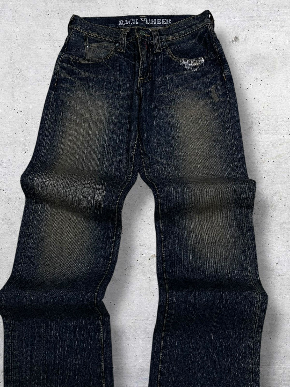 Hysteric Glamour VINTAGE BACK NUMBER JAPAN 90S WHISKERING MUDWASH STYLE DENIM Size US 28 / EU 44 - 4 Thumbnail