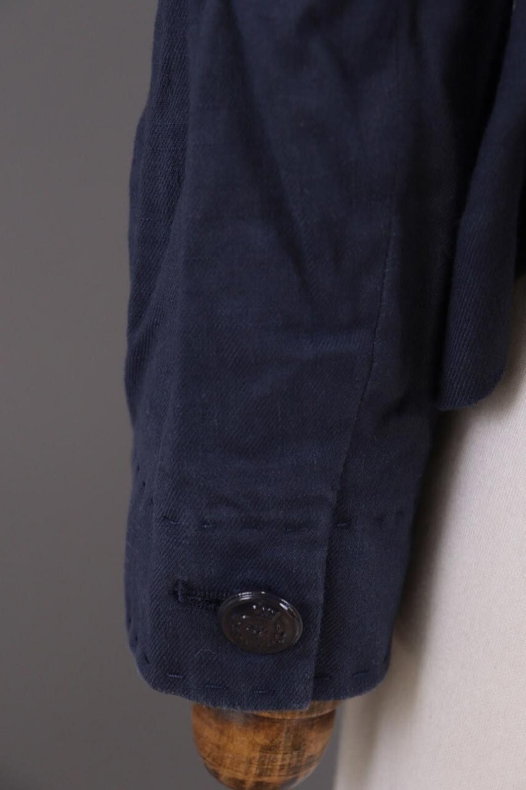 Designer Philosophy Di Alberte Ferretti Blue Linen Jacket Size USA 10 Size L / US 10 / IT 46 - 12 Thumbnail