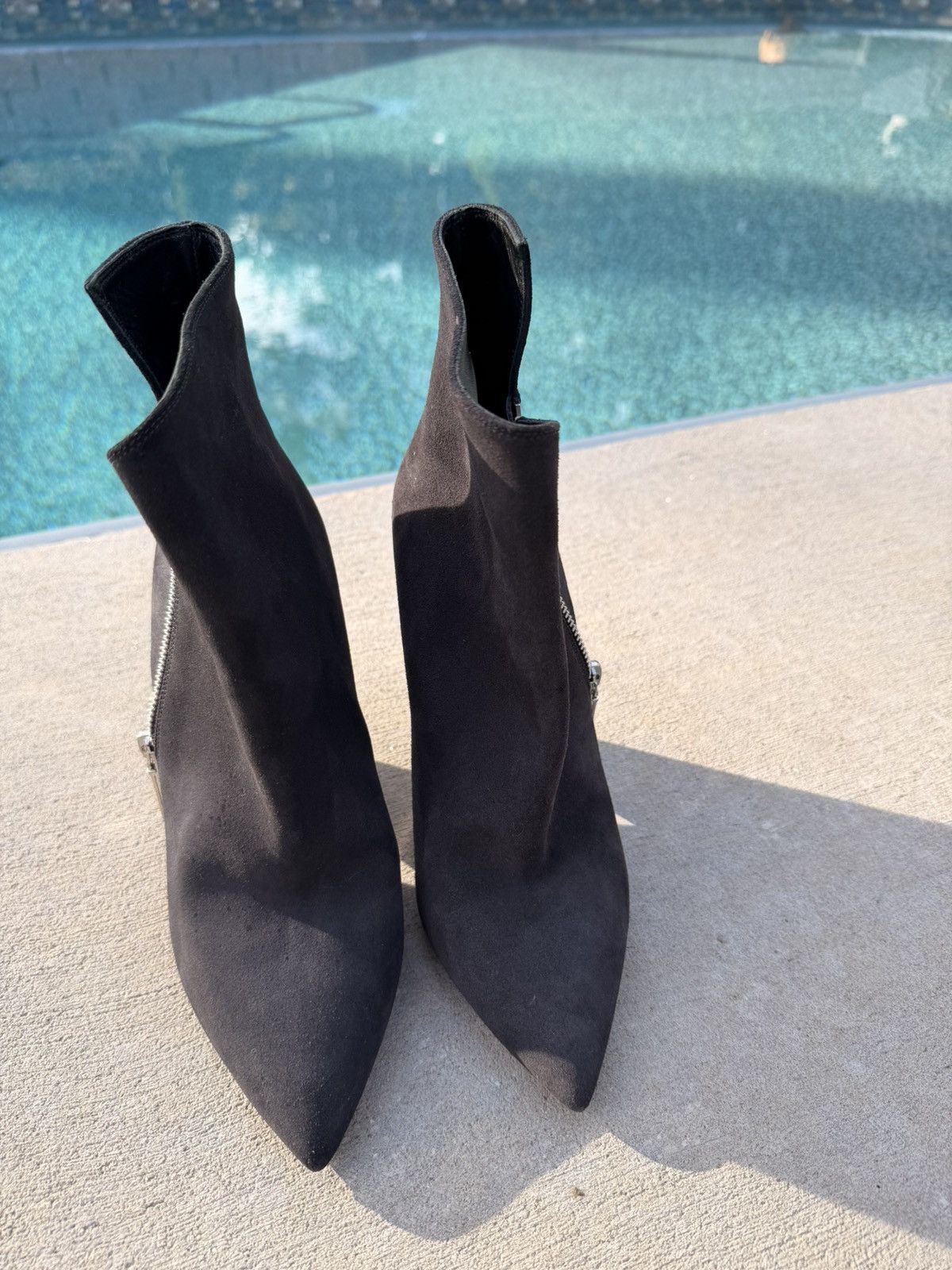 Yves Saint Laurent Yves Saint Laurent Black Suede 'Aliama' Boots Size US 8 / IT 38 - 8 Thumbnail