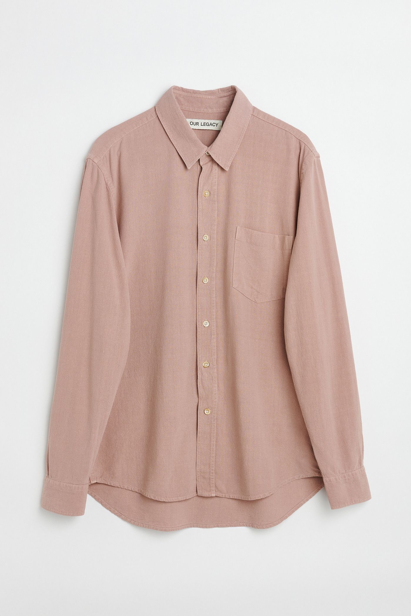 image of Our Legacy Silk Classic Shirt In Lust Pink, Men's (Size Medium)
