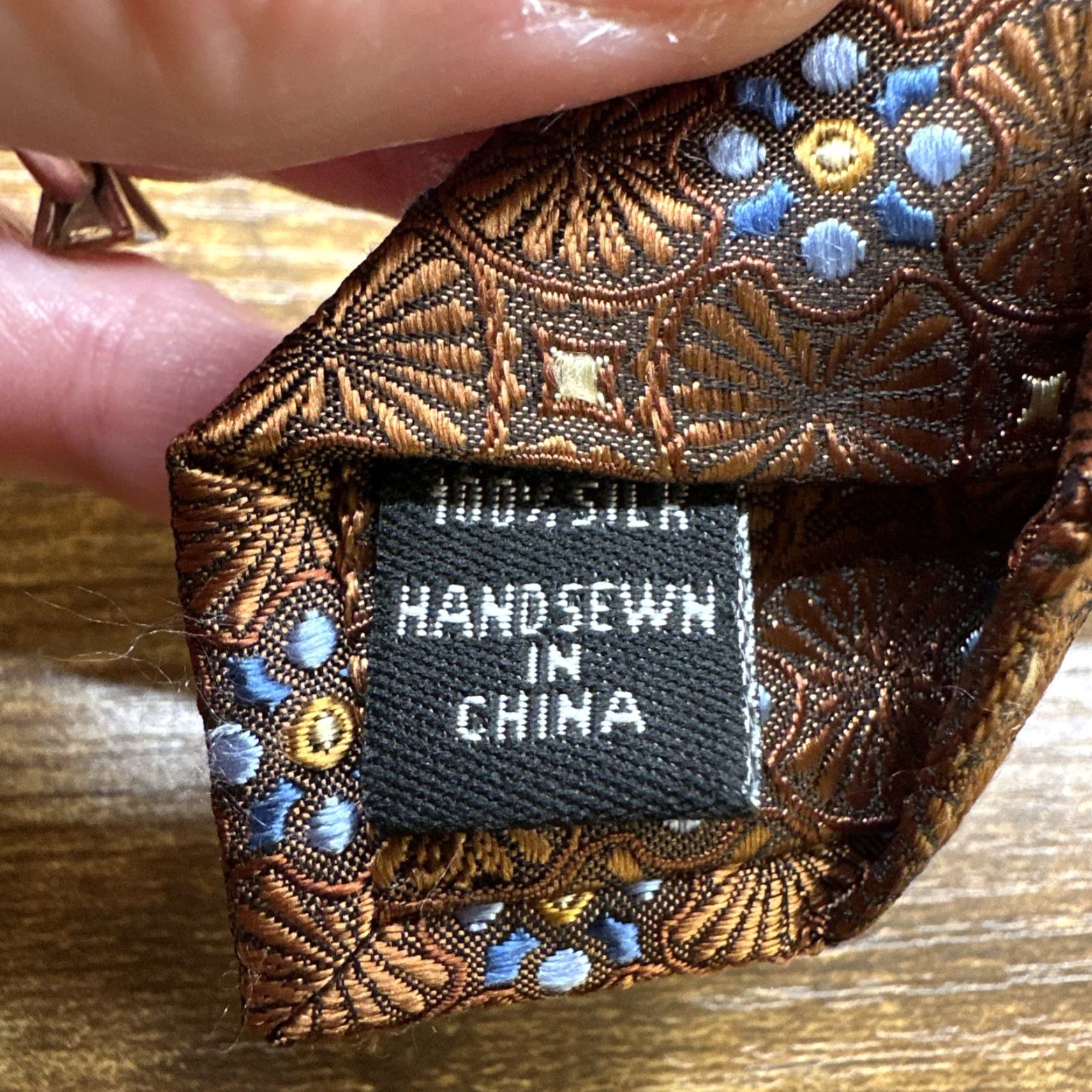 Jos. A. Bank Jos. A Bank Silk Tie Dark Orange Brown Signature Collection Necktie Geometric Size ONE SIZE - 3 Thumbnail