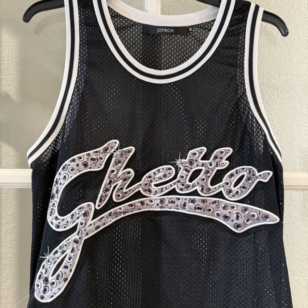 Joyrich Joyrich Mesh Unisex ‘Ghetto’ Rhinestone Embroidered Tank Top Size US M / EU 48-50 / 2 - 3 Thumbnail