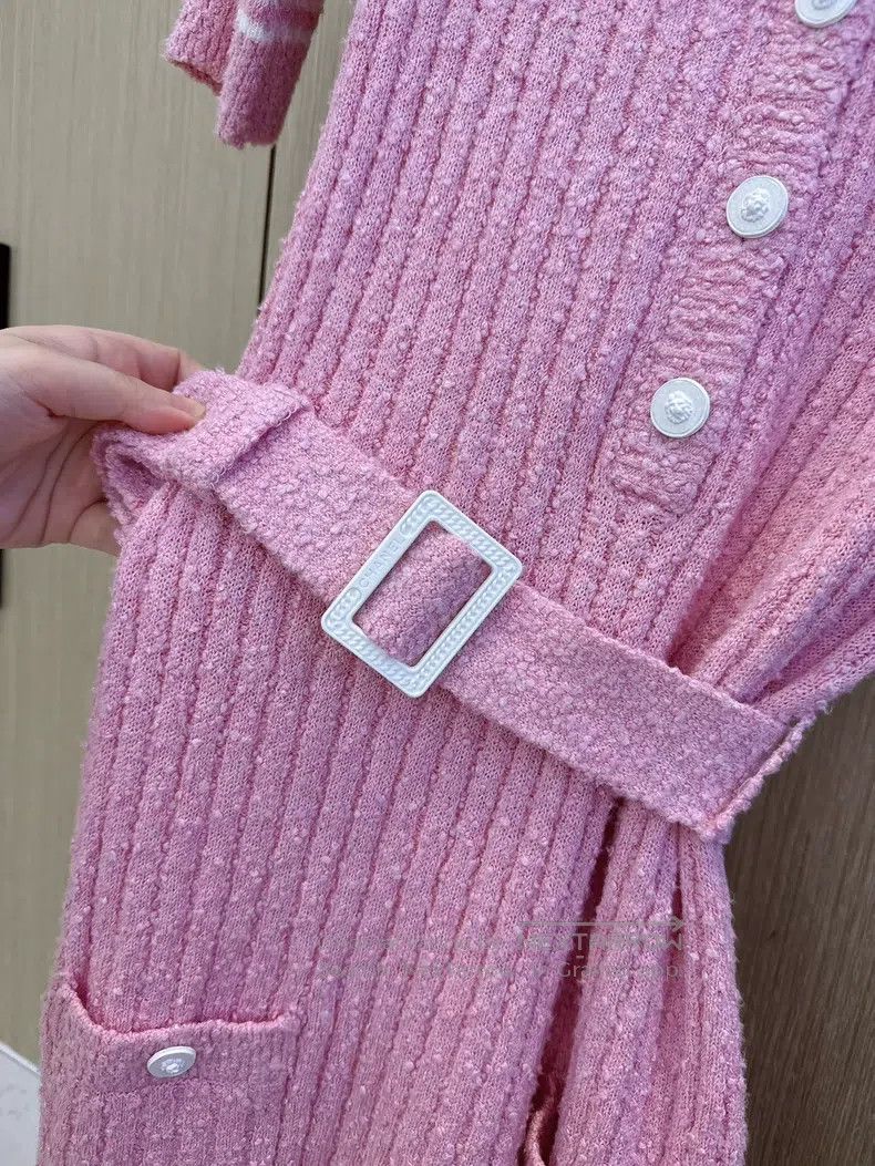 Chanel Chanel Xiaoxiangfeng pink slim knitted sexy dress Size XXS / US 00 / IT 34 - 3 Thumbnail