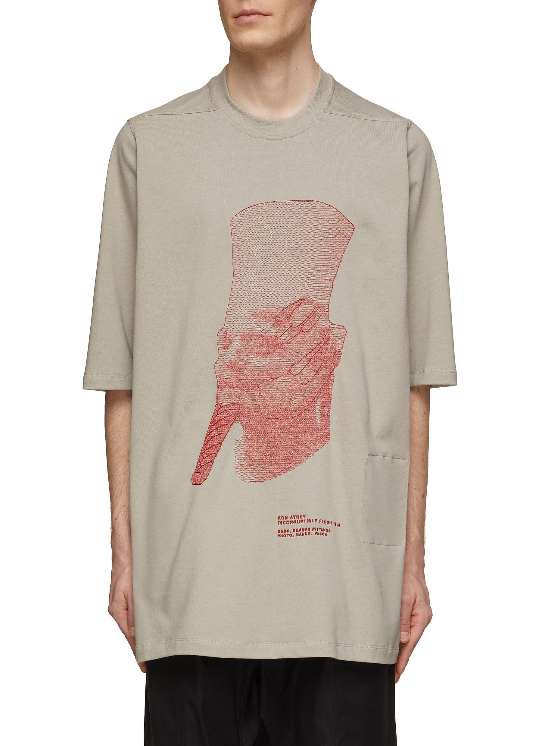 Rick Owens o1s1v1n0724 Short Sleeve T-Shirts in Grey Size US M / EU 48-50 / 2 - 1 Thumbnail