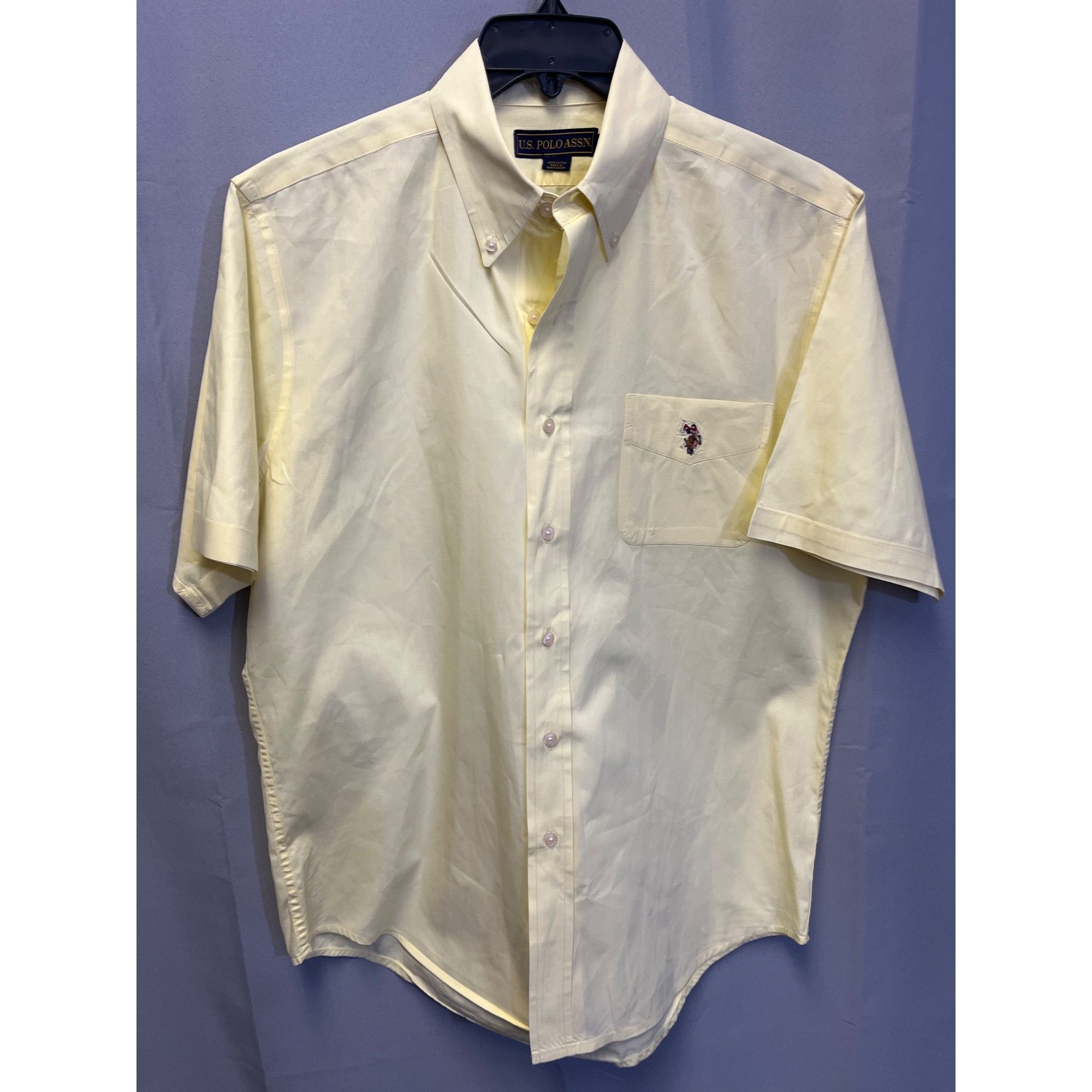 U.S. Polo Assn. US Polo Assn Mens yellow Short Sleeve Button Up Shirt size L Size US L / EU 52-54 / 3 - 1 Thumbnail