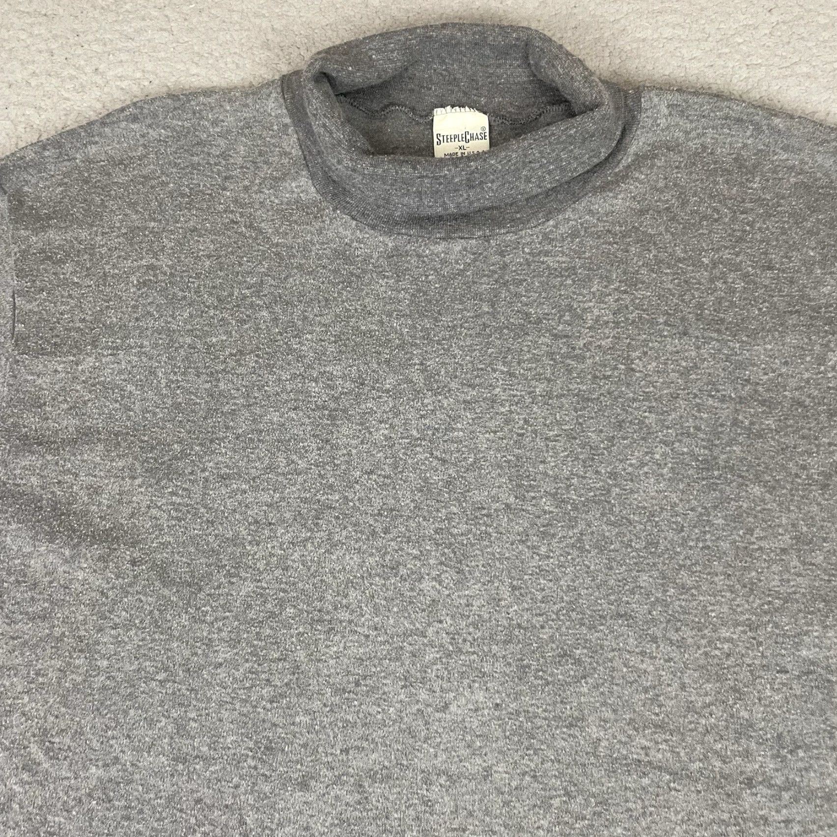 Vintage VINTAGE Steeple Chase Shirt Adult XL Gray 80s 90s Turtleneck USA Made 50/50 Size US XL / EU 56 / 4 - 2 Thumbnail