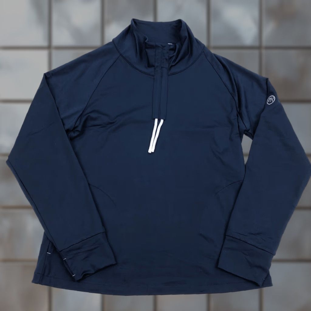 Footjoy FootJoy Women's M Pullover Hoodie Raglan Sleeve Navy Blue Knit 1/4 Zip Activewear Golf Running Gym Size M / US 6-8 / IT 42-44 - 1 Thumbnail