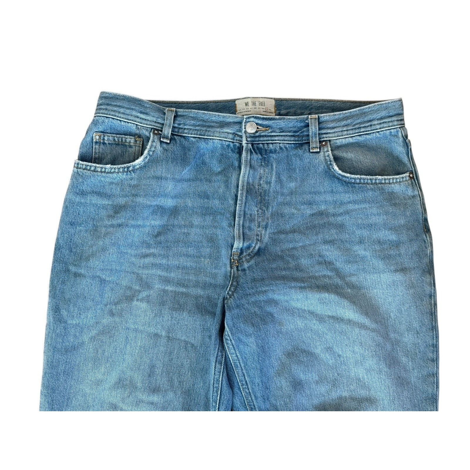 Free People FREE PEOPLE Maggie Mid Rise Straight Leg Jeans Distressed 31 Size 31" - 4 Thumbnail