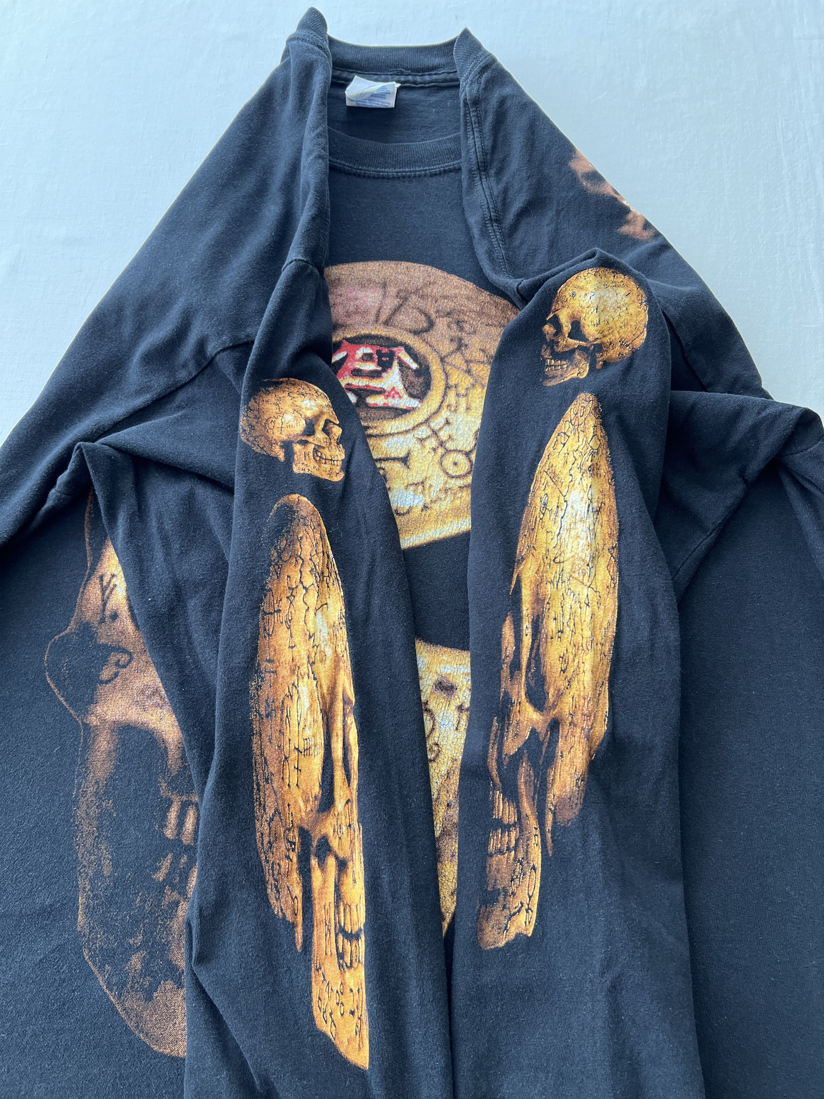Vintage Vintage 90s Alchemy Gothic Omega Skull Long Sleeve T-shirt Size US L / EU 52-54 / 3 - 11 Thumbnail