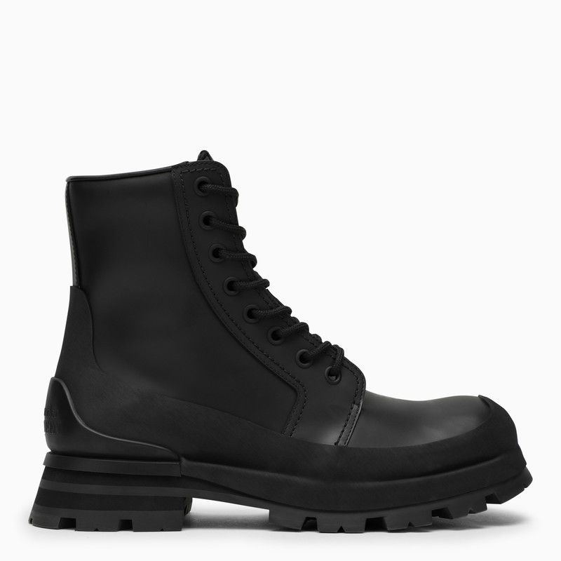 image of Alexander Mcqueen Wander Black Leather Boot, Men's (Size 7)