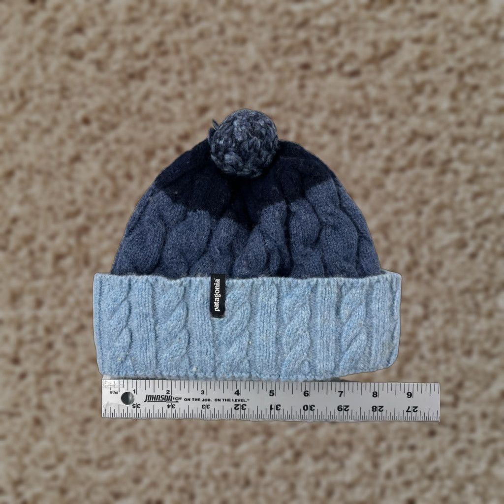Patagonia Patagonia Beanie Womens One Size Blue Stripe Knit Wool Blend Camp Pom Hat/Cap, Beanie, Outdoor, Ski, Camp, Hiking, 90s? Size ONE SIZE - 1 Thumbnail