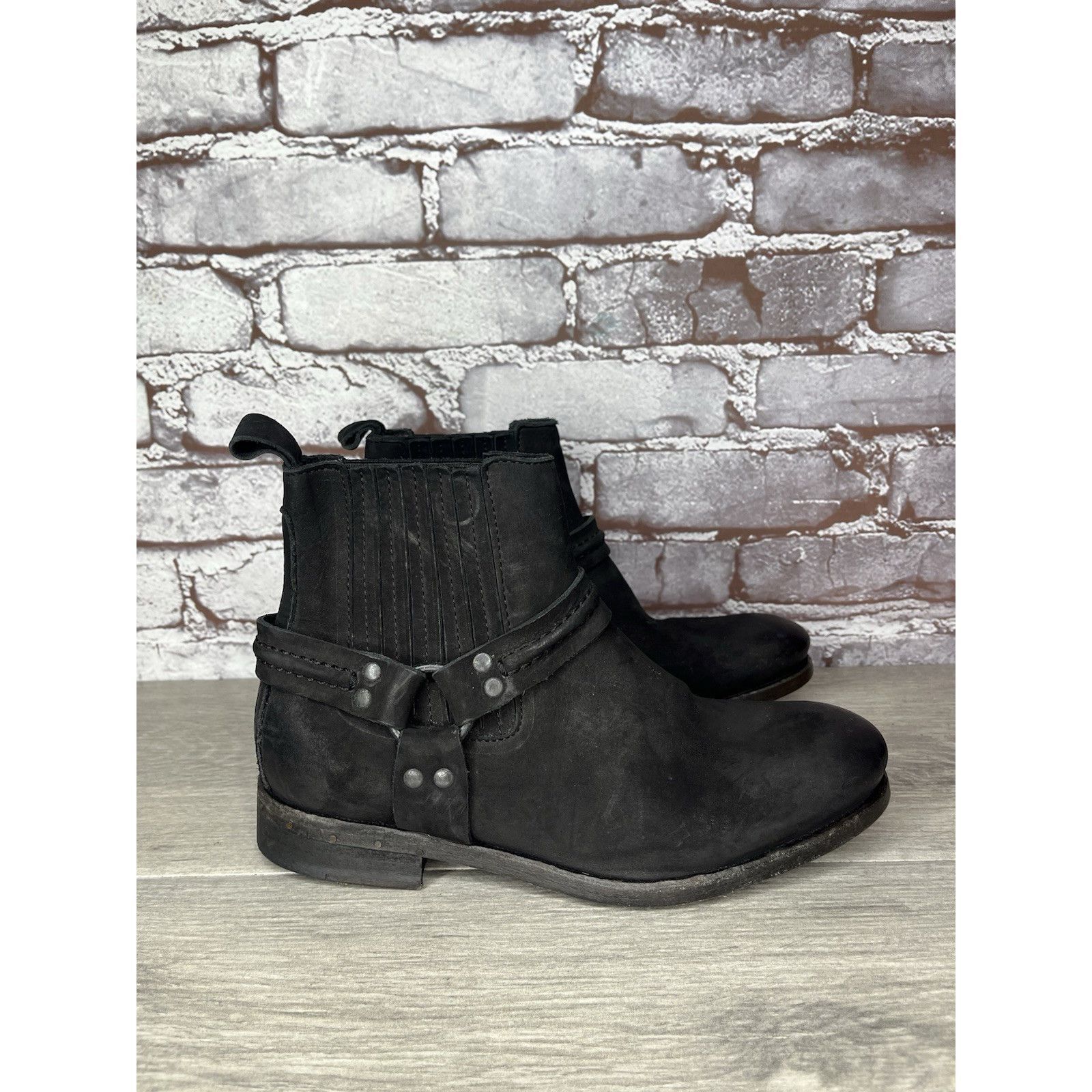 Allsaints AllSaints Italy Black Leather Harness Ankle Chelsea Boots Wo Size US 6.5 / IT 36.5 - 15 Thumbnail