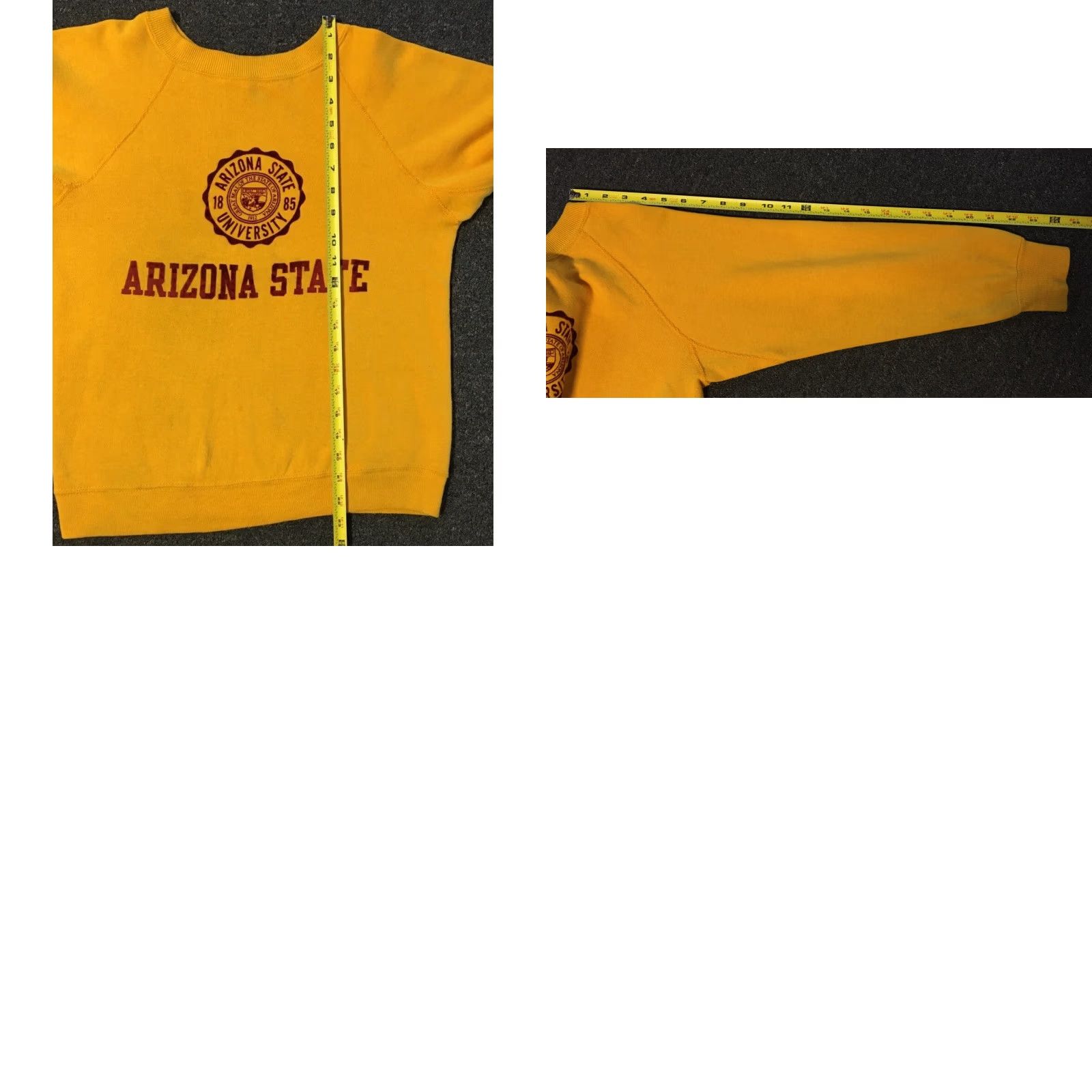 Vintage VINTAGE ASU Arizona State University Faded Flock Print Sweatshirt Hoodie S Yellow Men XS/S College Track & Field 60s 70s 80s 90s Tech Retro Size US S / EU 44-46 / 1 - 10 Thumbnail