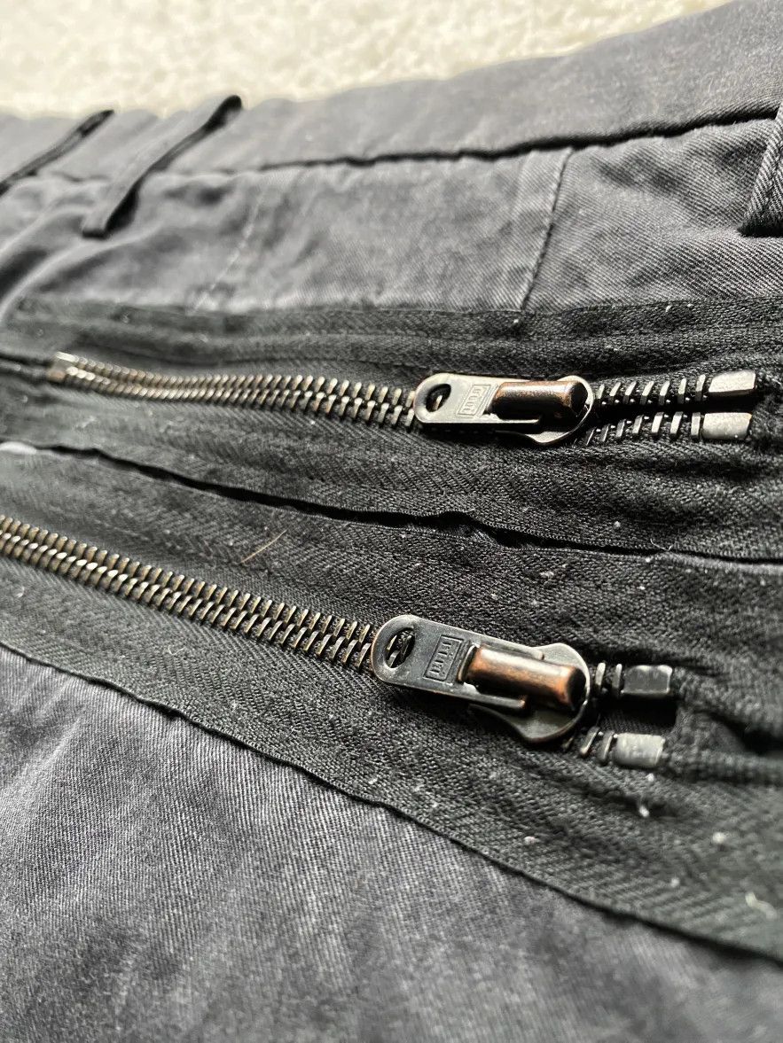 Number (N)ine S/S 04 Number Nine Multi-zip Black Slim Cut Cargo Pants Size US 31 - 4 Thumbnail