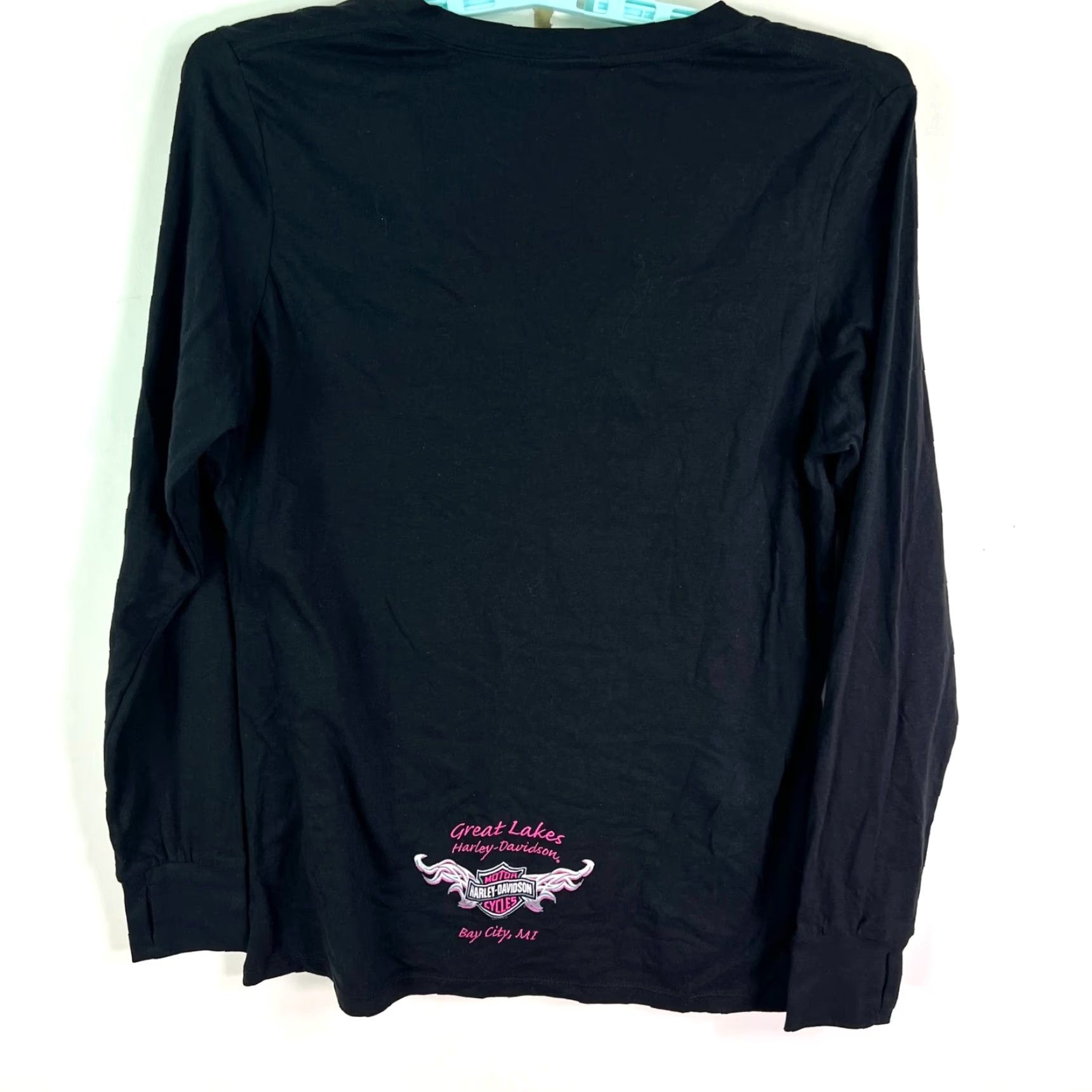 Harley Davidson VINTAGE Harley-Davidson Shirt Women's XL Black 90s USA Biker Motorcycle Graphic Tee T-Shirt XL Women’s Size XL / US 12-14 / IT 48-50 - 6 Thumbnail