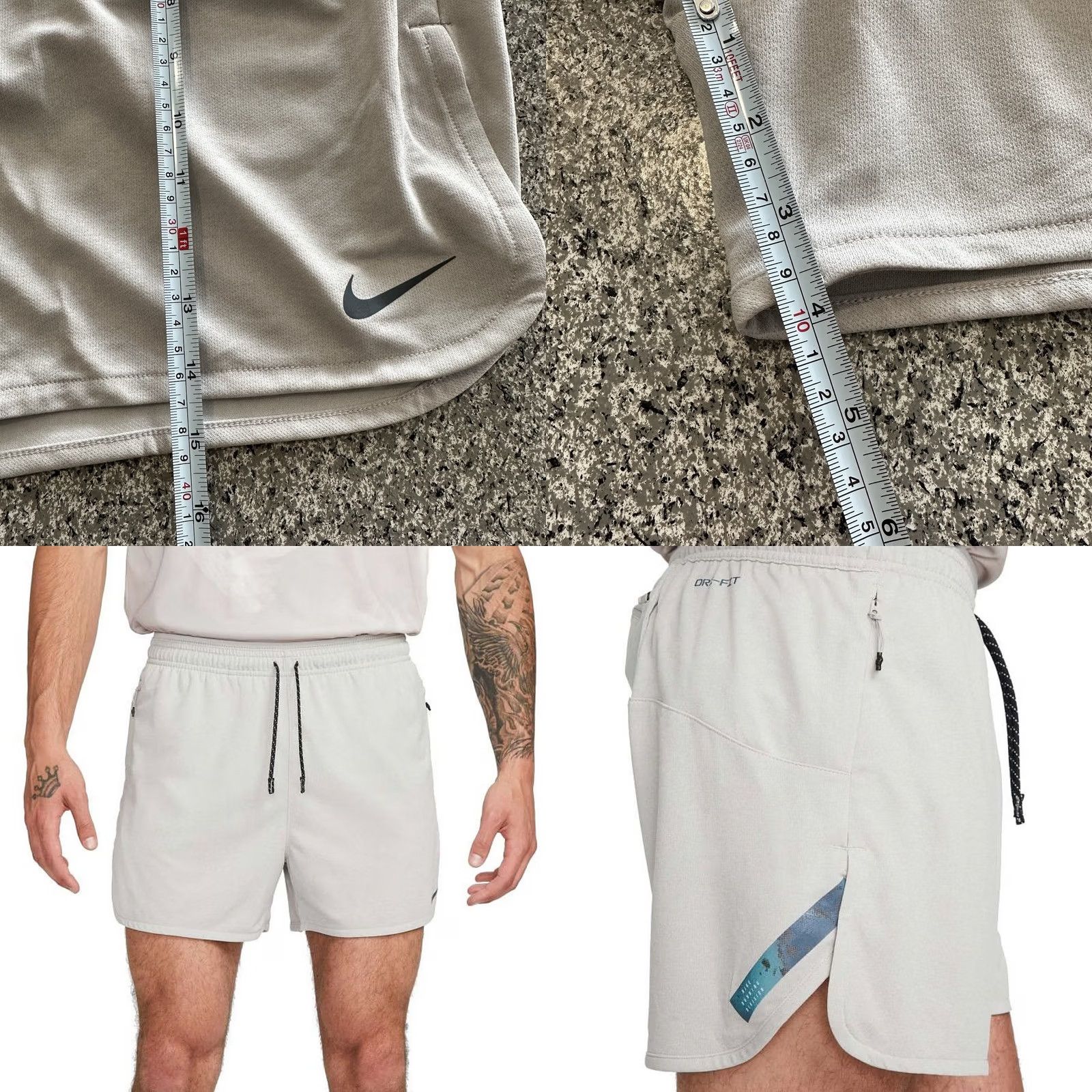 Nike Nike Stride Running Shorts Mens XL Dri-FIT 4" Grey Size US 36 / EU 52 - 8 Thumbnail