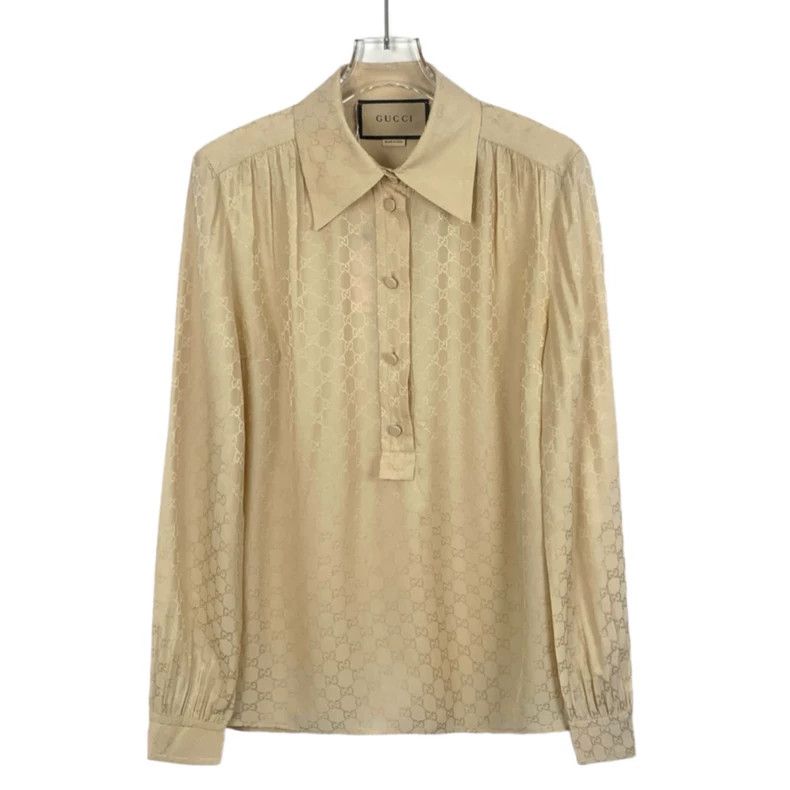 Gucci GucciKhaki logo dark pattern full printed mulberry silk lap Size XS / US 0-2 / IT 36-38 - 1 Thumbnail