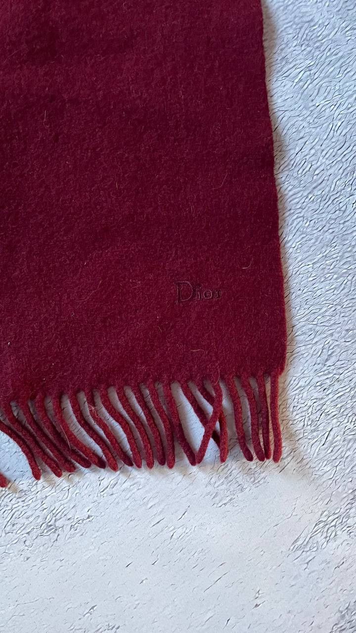 Dior Vintage red burgundy luxury scarf muffler Dior one sz rare Size ONE SIZE - 2 Thumbnail