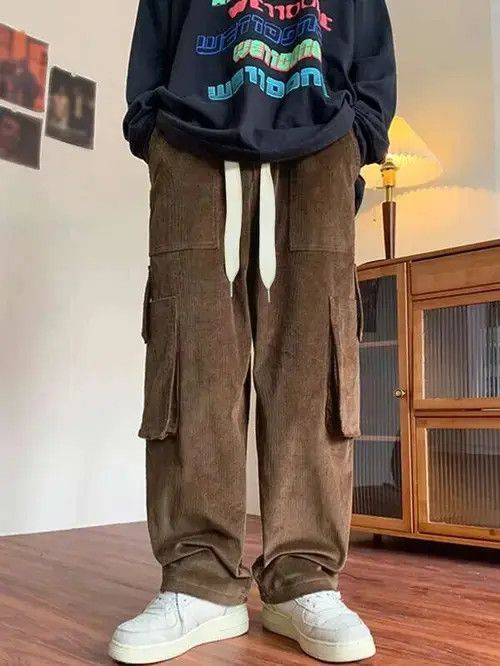 Japanese Brand Retro Rock Japanese Fashion Corduroy Cargo Pants Size US 36 / EU 52 - 4 Thumbnail
