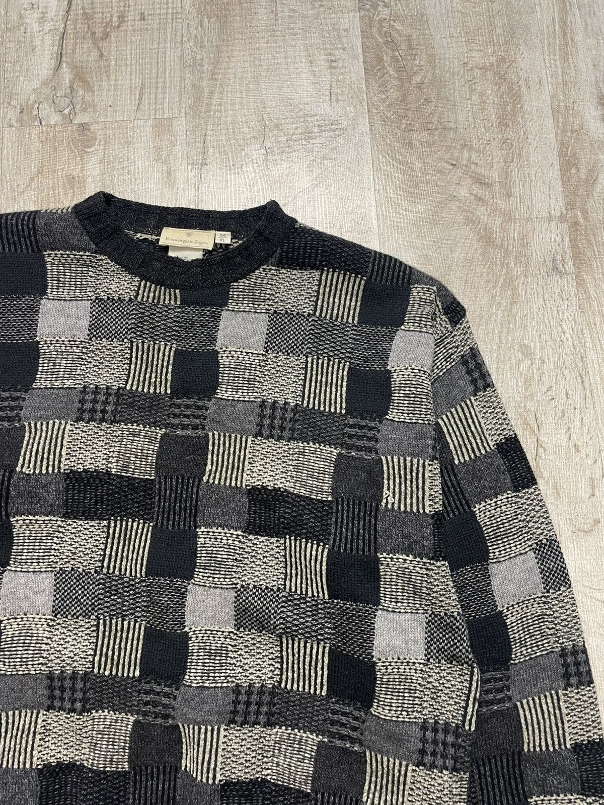Ermenegildo Zegna Ermenegildo Zegna Knitwear Rhomb Wool Crew neck sweater Size US XL / EU 56 / 4 - 7 Thumbnail