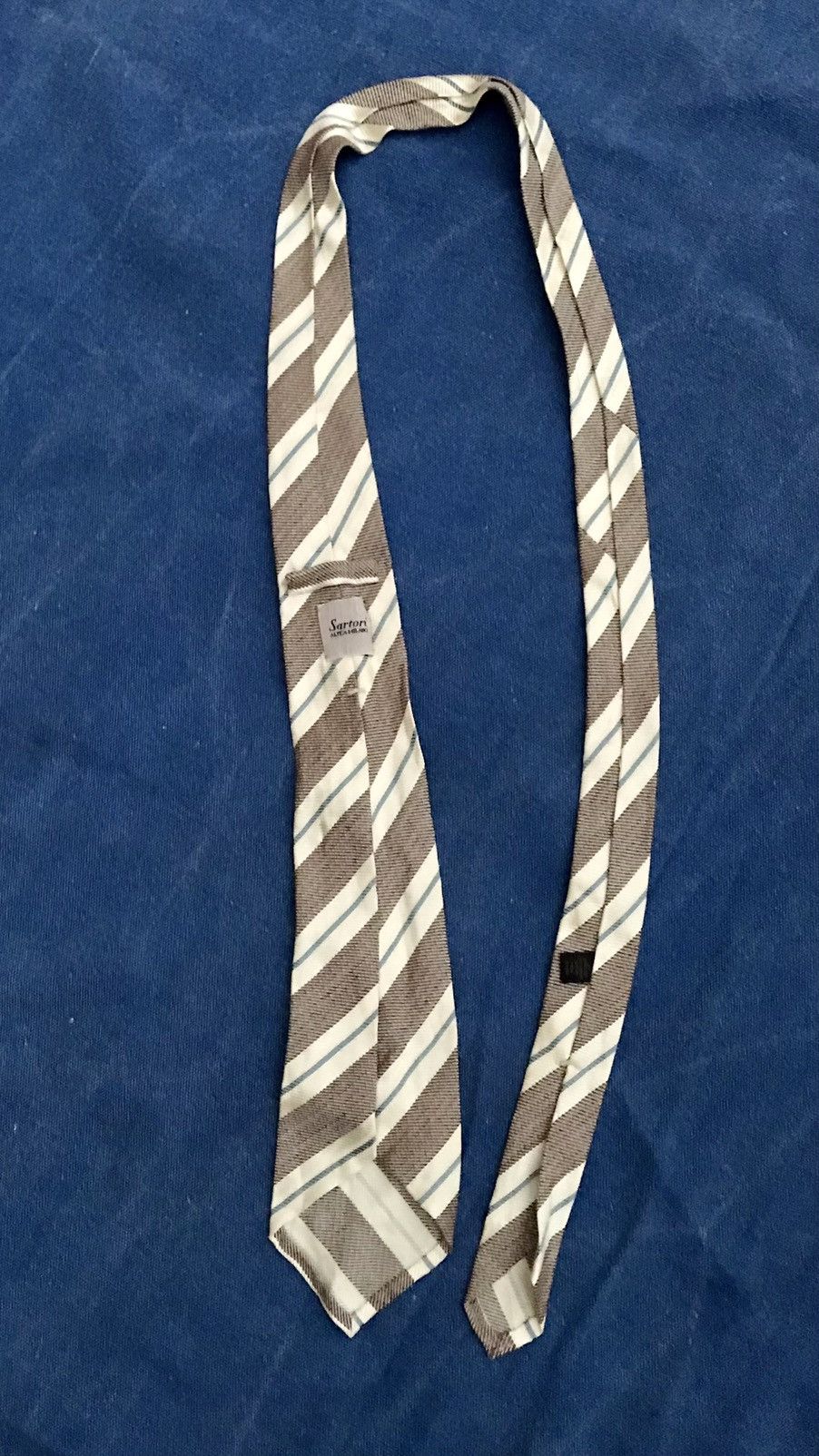 Handmade THREE FOLD TIE UNLINED UNCANVASSED, MADE IN ITALY CLUB TIE Size ONE SIZE - 5 Thumbnail