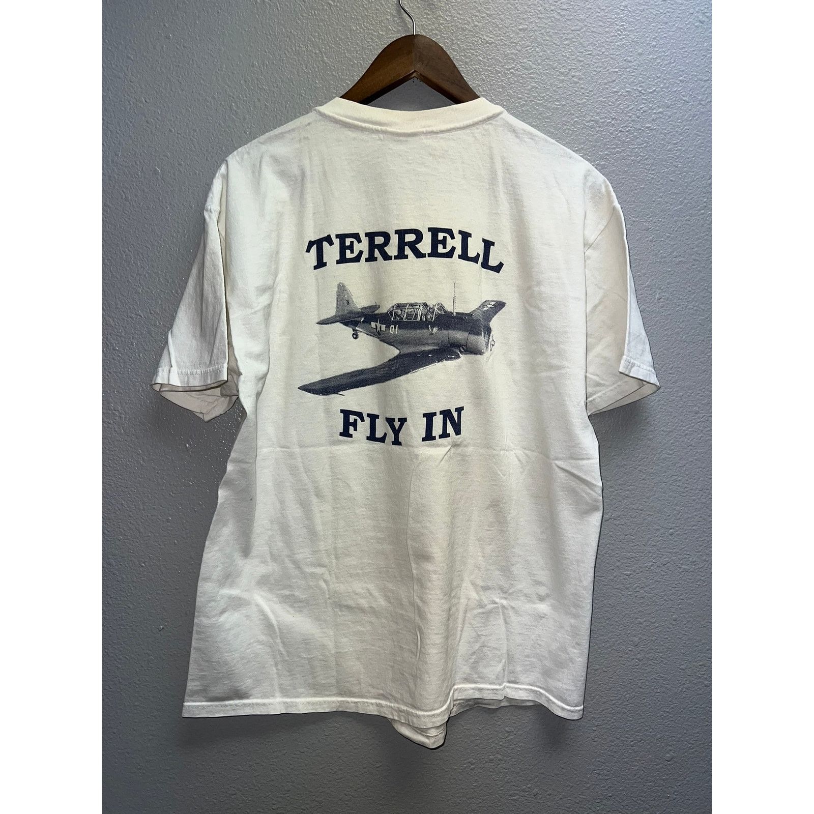 Hanes Vintage Terrell Fly In Shirt School Air Force Tee 90s VTG L Size US L / EU 52-54 / 3 - 8 Thumbnail