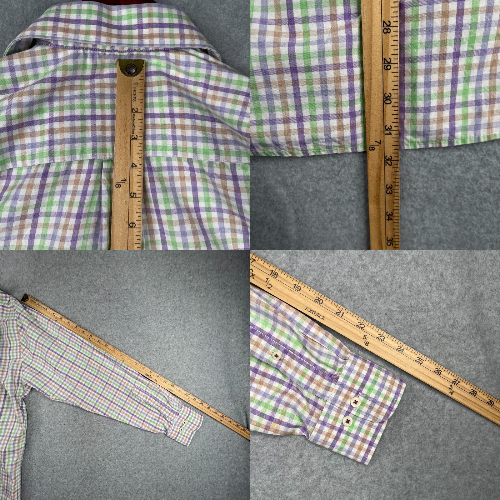 Peter Millar Peter Millar Shirt Large Multicolor Check Long Sleeve Button-Up Mens Size US L / EU 52-54 / 3 - 8 Thumbnail