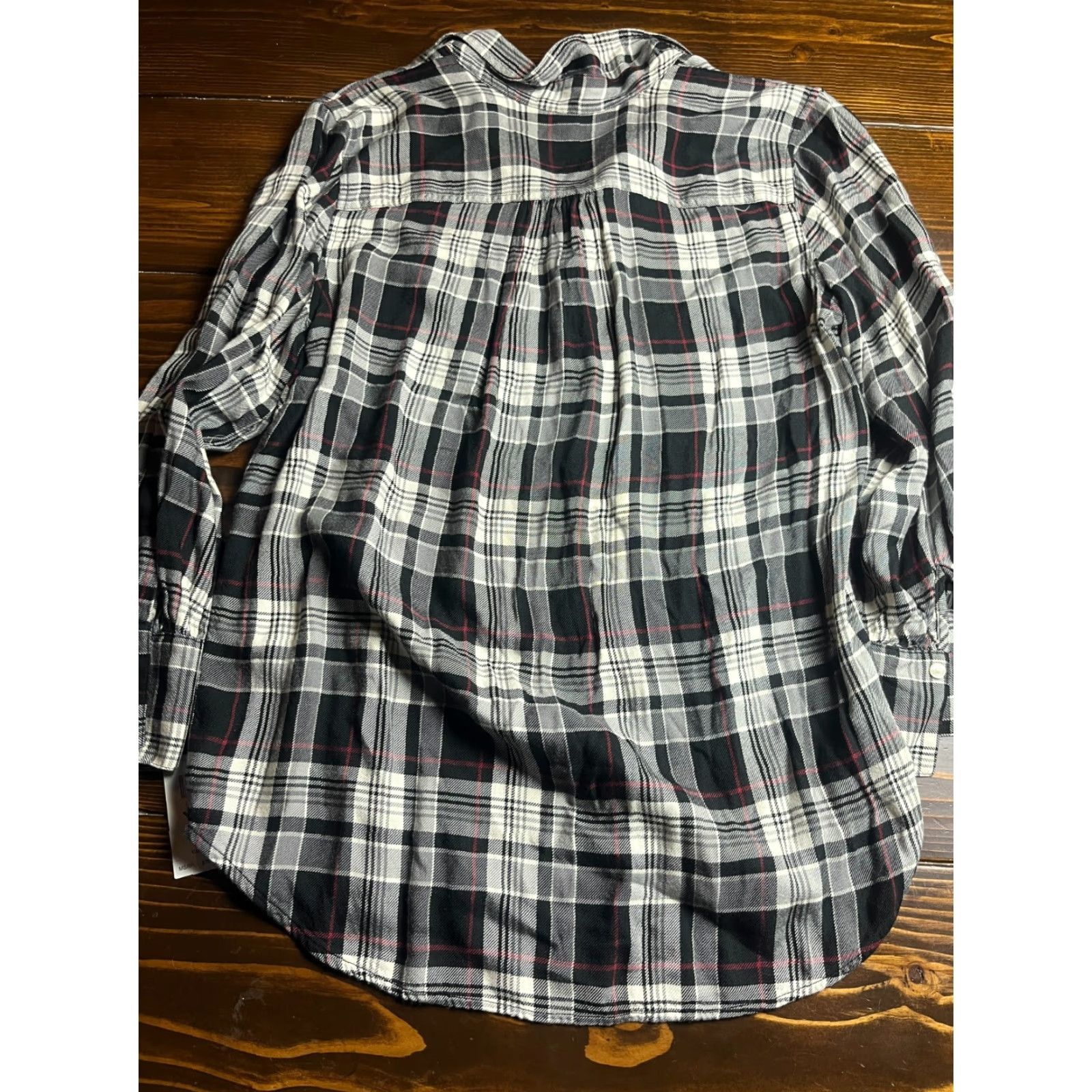 Chaps VINTAGE Chaps Shirt Womens S Black White Red Plaid Quarte Button NWT Size S / US 4 / IT 40 - 2 Thumbnail