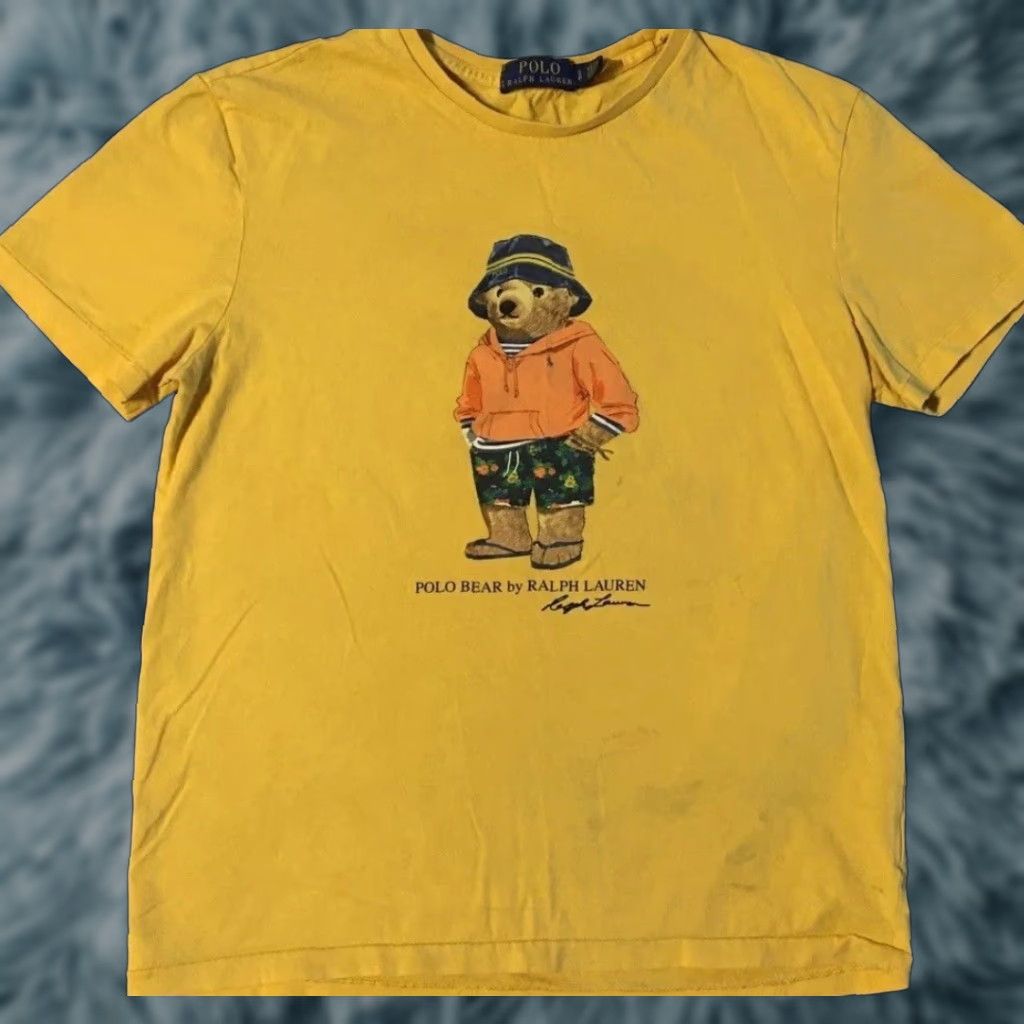 Polo Ralph Lauren VINTAGE Polo Ralph Lauren Faded Bear Shirt S Sport Sailing Nautical Hip Hop Flag 90s Shirt Mens Yellow Size US S / EU 44-46 / 1 - 1 Thumbnail
