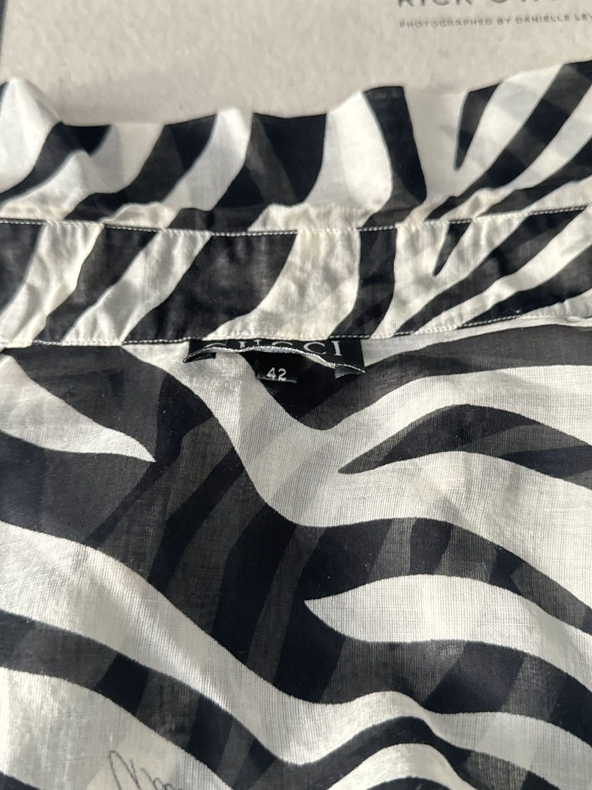 Gucci by Tom Ford S/S 1996 Zebra Print Sheer Blouse