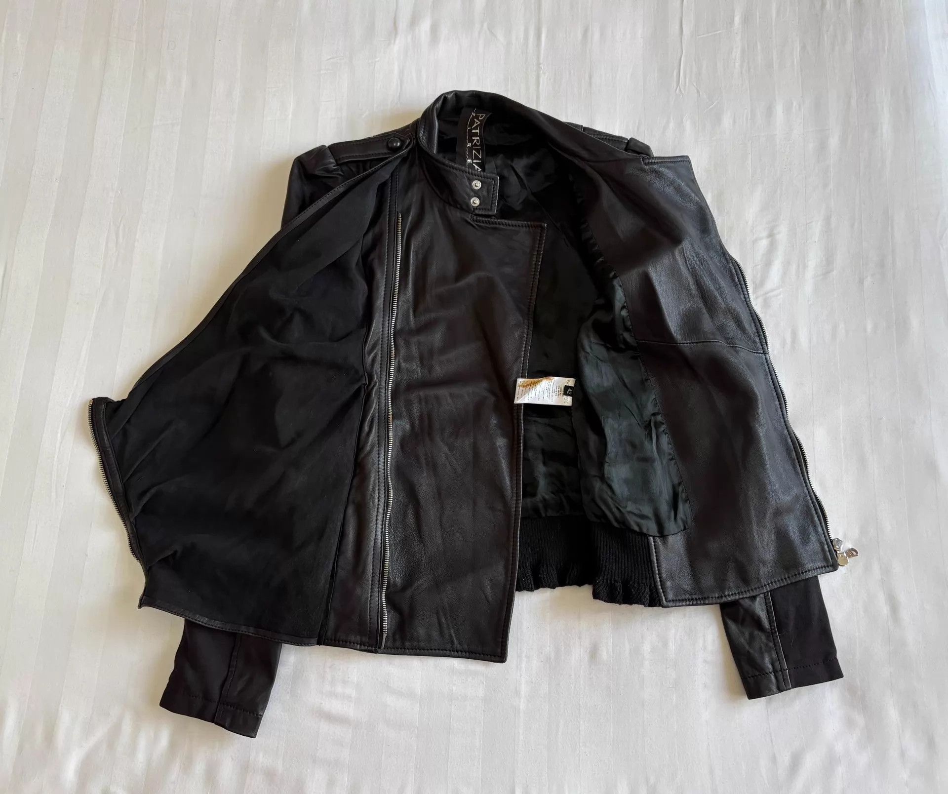 Patrizia Pepe Patrizia Pepe Vintage Lambskin Draped Collar Knit Jacket Size M / US 6-8 / IT 42-44 - 9 Thumbnail