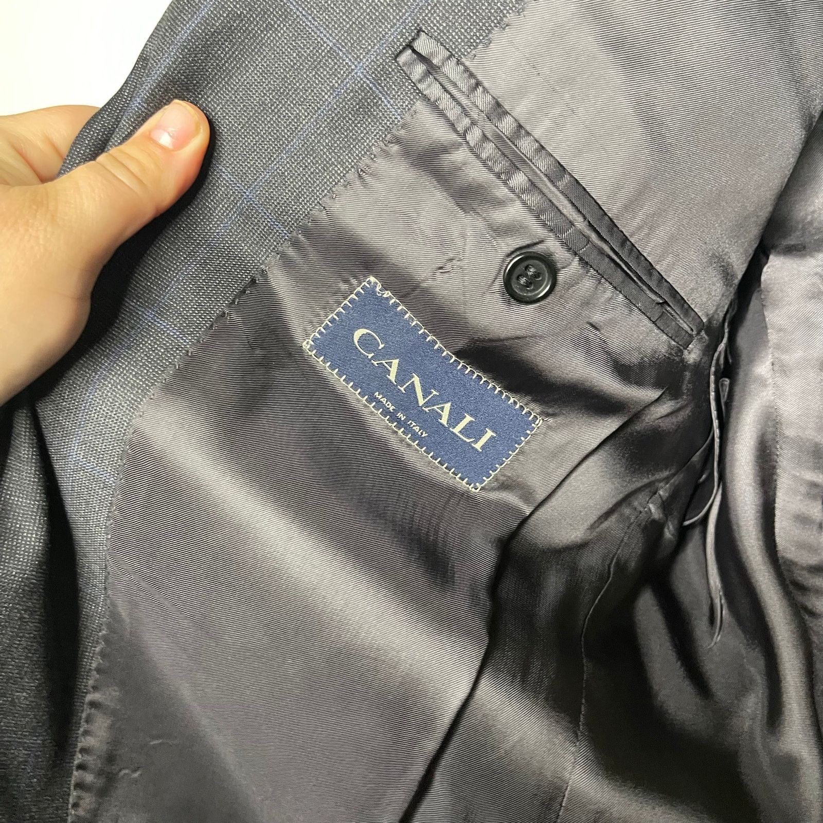 Canali Canali grey 100% pure wool 2 buttons sport jacket blazer Size 42R - 2 Thumbnail