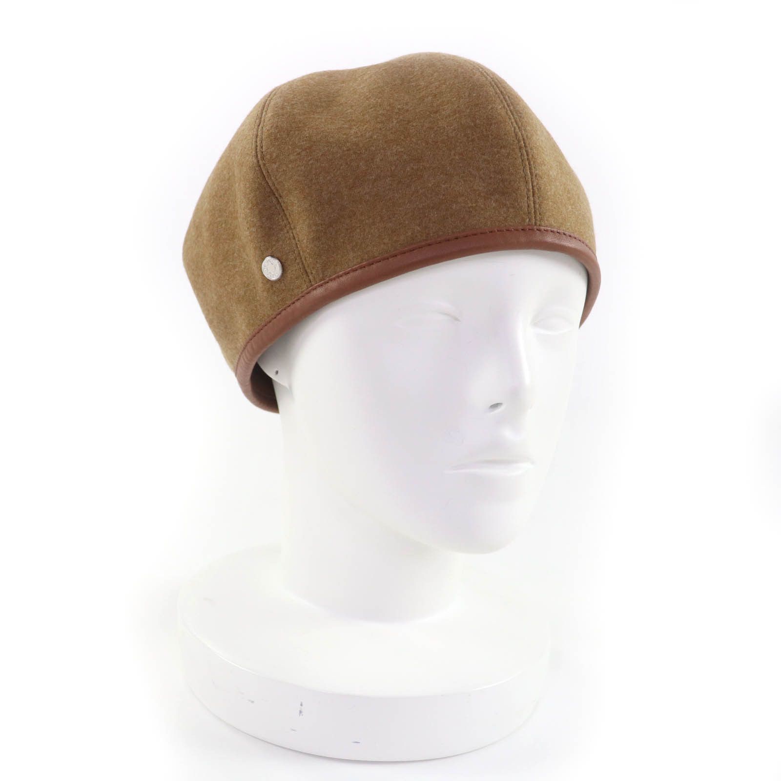 Hermes Hermes Hermès Gabriel Serie Metal Wool Leather Beret 57 Textile Hats DUTY FREE for USA Size ONE SIZE - 1 Thumbnail