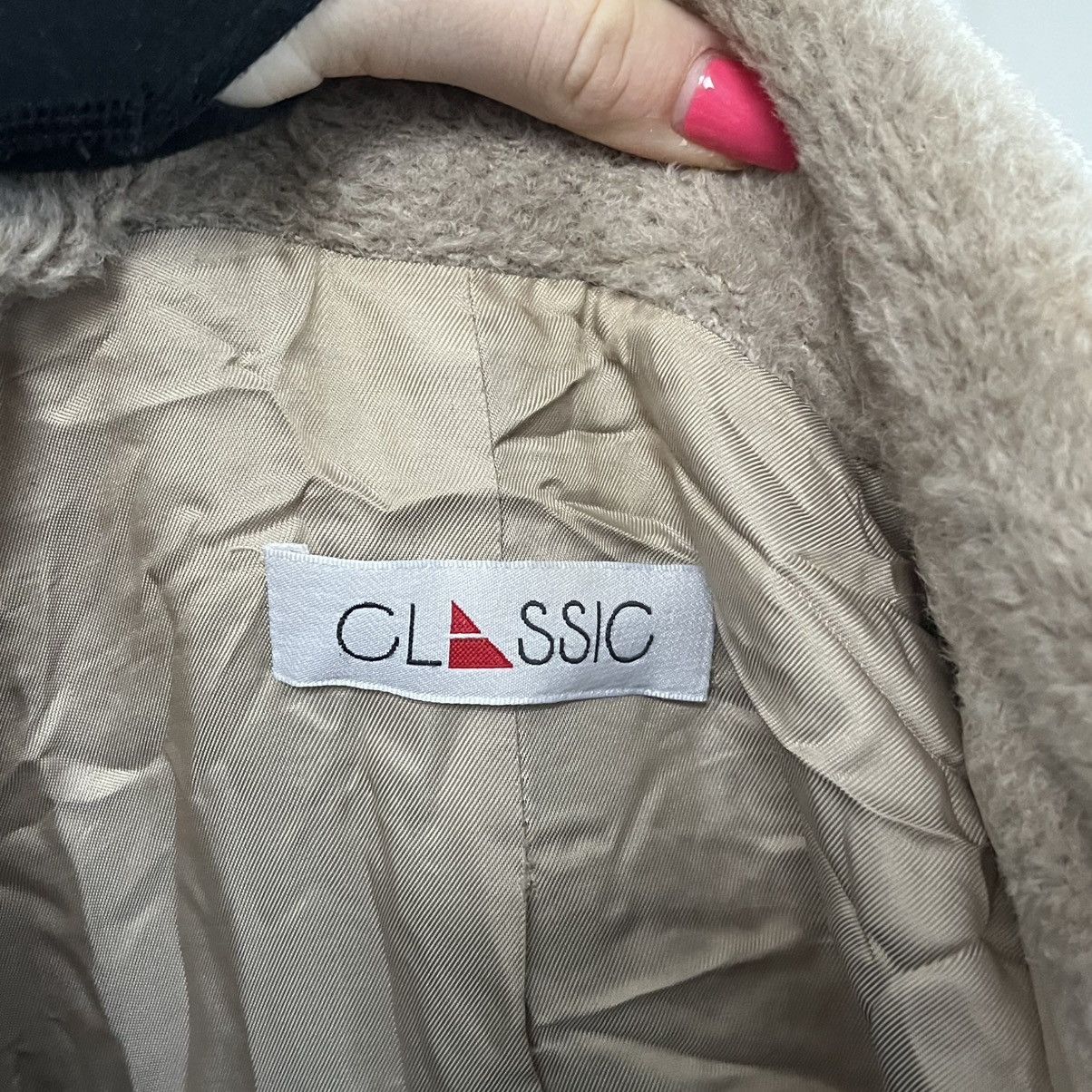 Superfine Beige woollen coat fur alpaca wool Size XL / US 12-14 / IT 48-50 - 11 Thumbnail