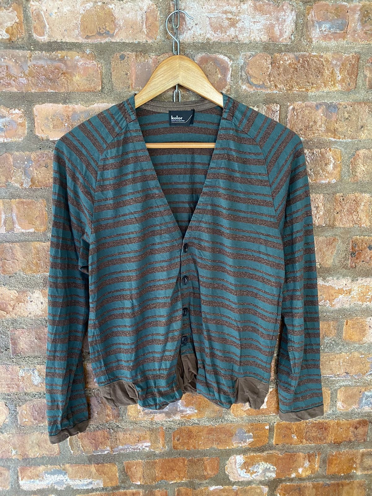 Japanese Brand × Kolor SS14 Kolor Japan stripe Cardigan Size S / US 4 / IT 40 - 2 Thumbnail