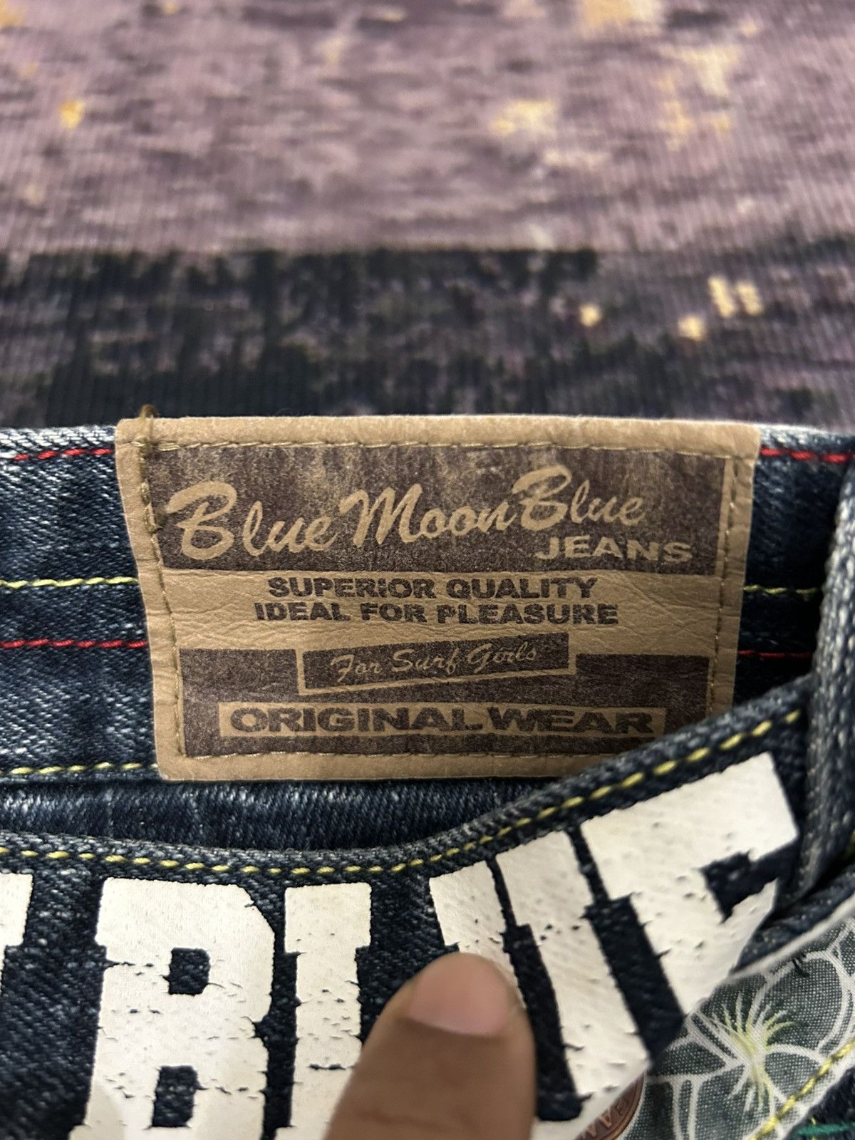 Japanese Brand Blue Moon Blue Buckle Back Flower Jeans Size US 29 - 13 Thumbnail