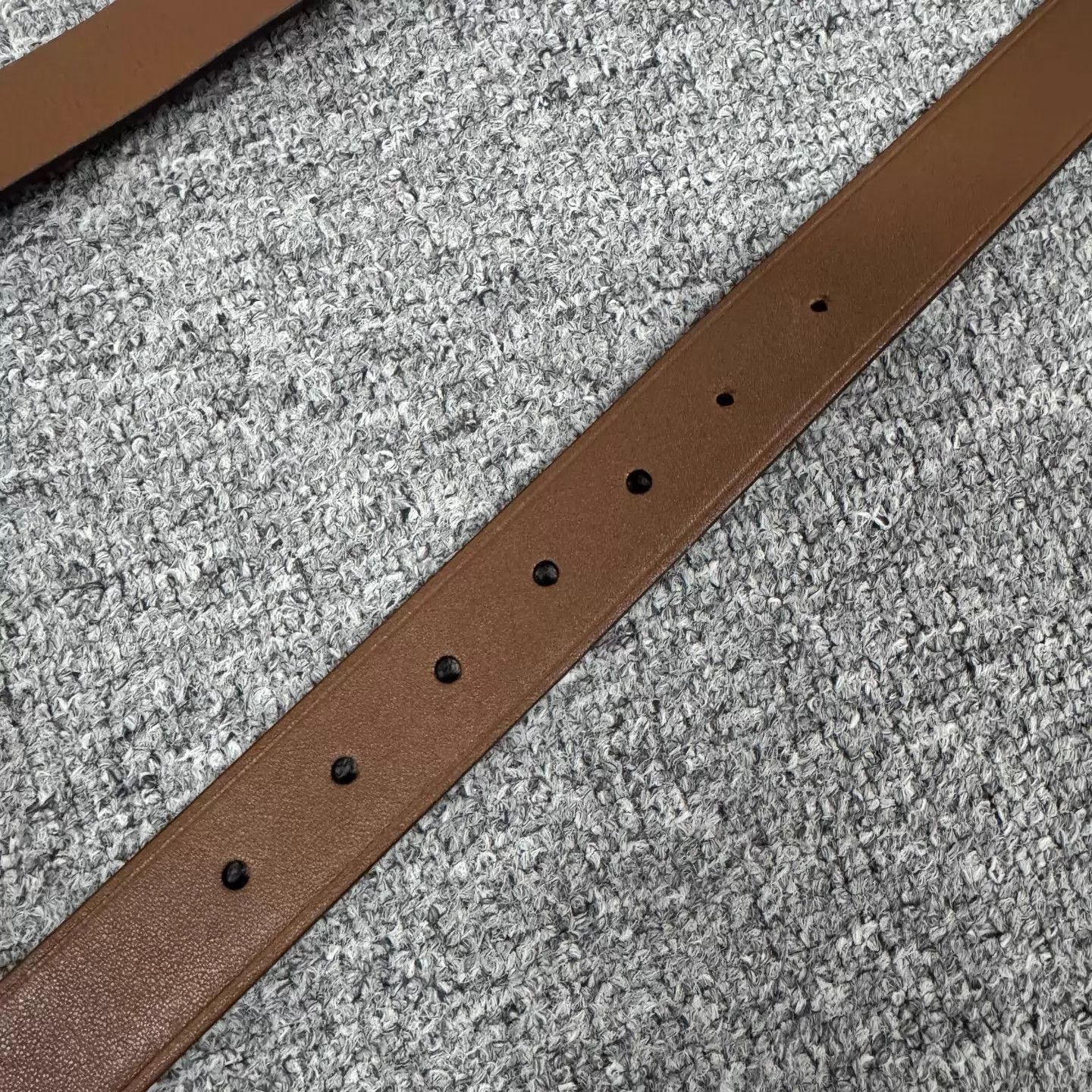 Miu Miu MIU MIU 99 New Brown Belt Hollow Letter Gold Buckle Size ONE SIZE - 6 Thumbnail