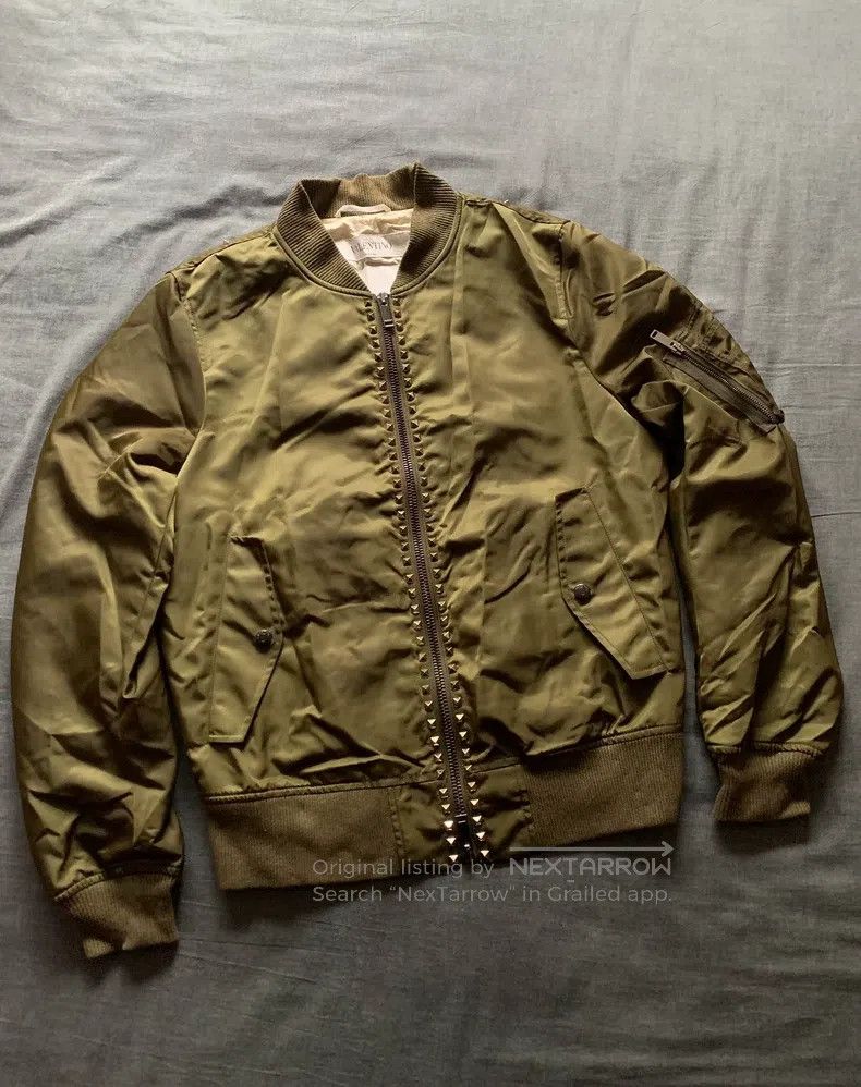 Valentino Valentino Willow Nail Air Force Bomber Jacket Size US M / EU 48-50 / 2 - 1 Thumbnail