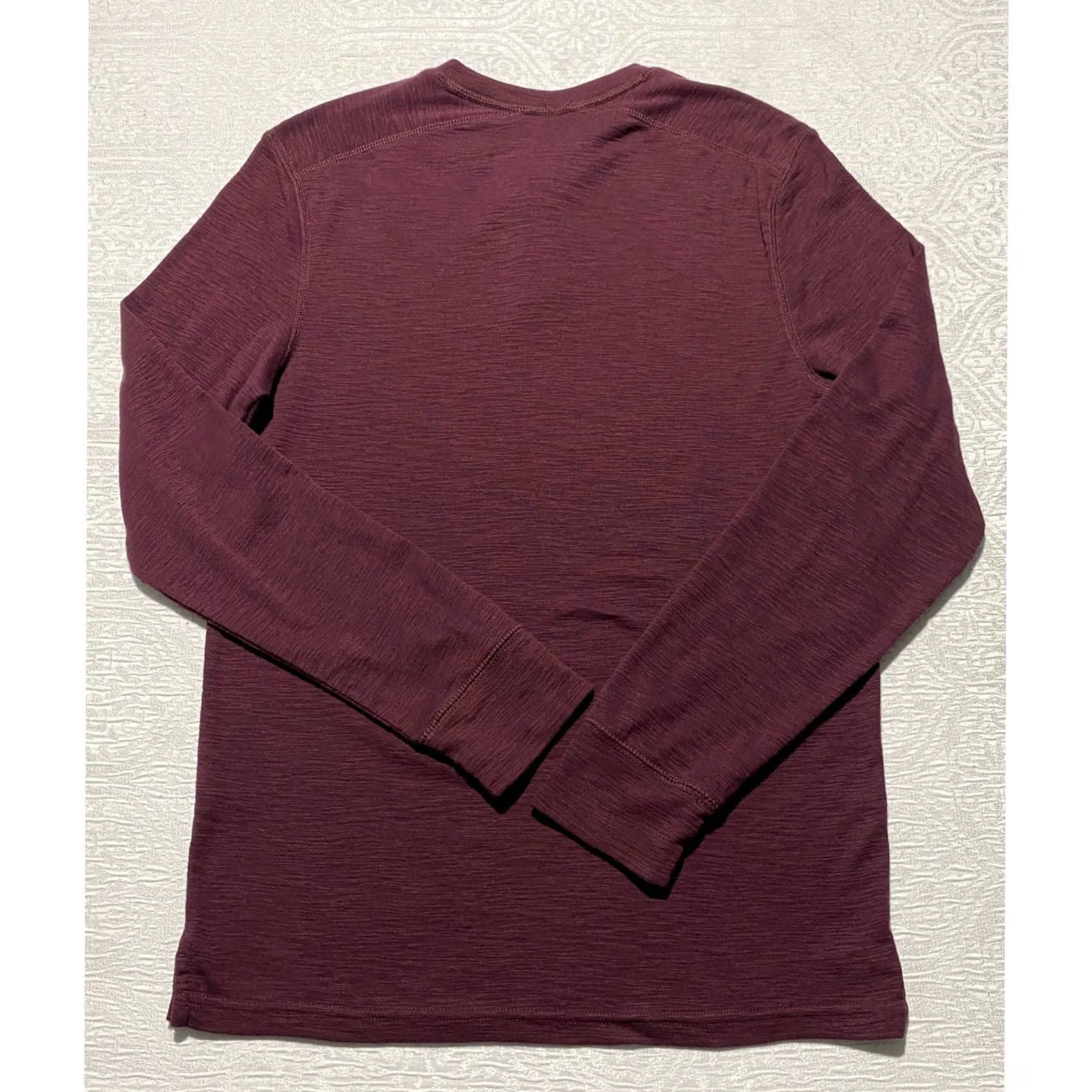Apt. 9 Apt. 9 Men's Long Sleeve Shirt S Burgundy Henley Cotton Blend Size US S / EU 44-46 / 1 - 4 Thumbnail
