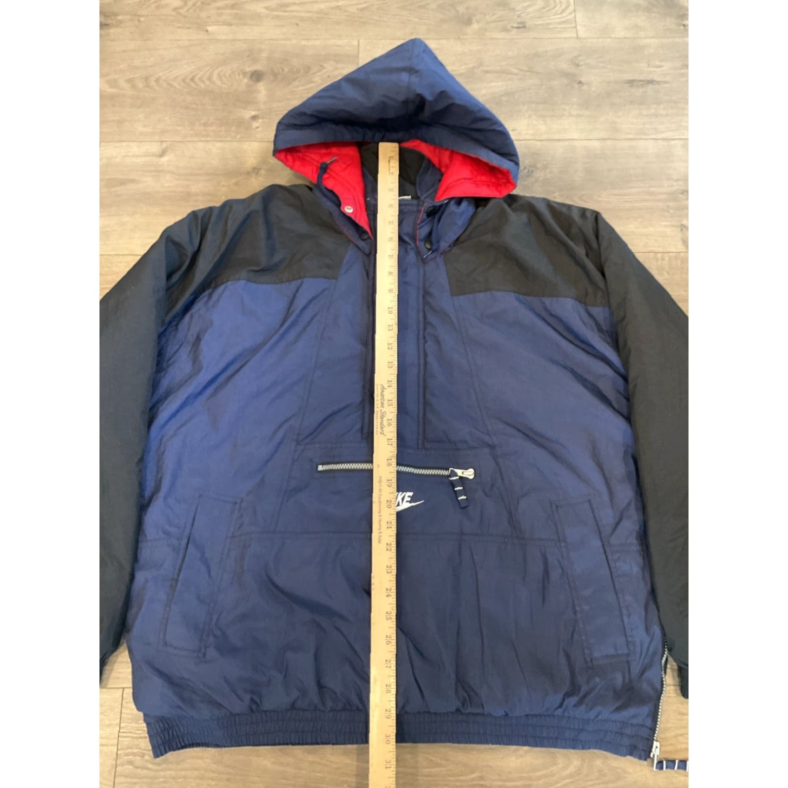 Nike VINTAGE Nike Puffer Jacket Quarter Zip Navy Blue Black Men’s Size Large Jacket Size US L / EU 52-54 / 3 - 2 Thumbnail