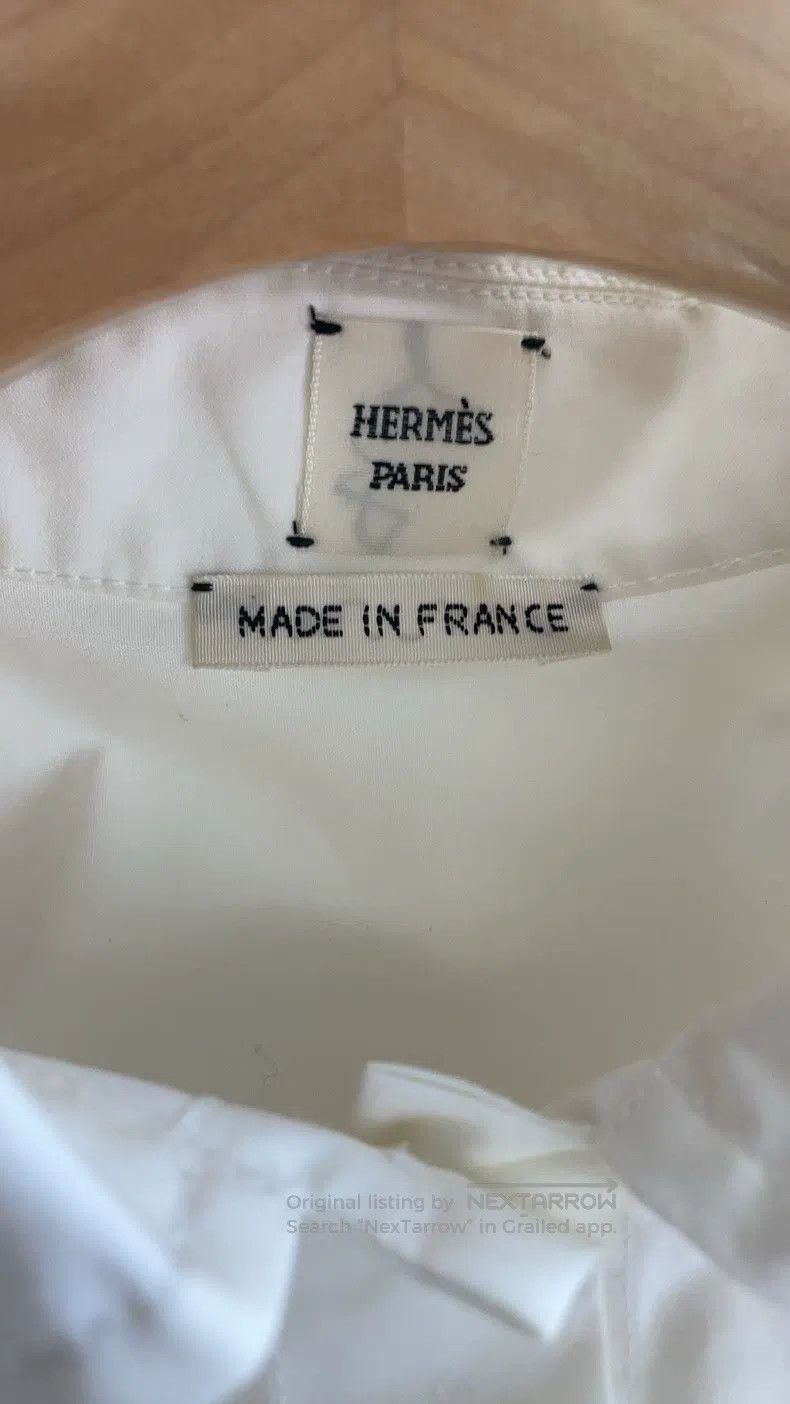 Hermes Hermes White Sleeveless Shirt Dress Size XXS / US 00 / IT 34 - 3 Thumbnail
