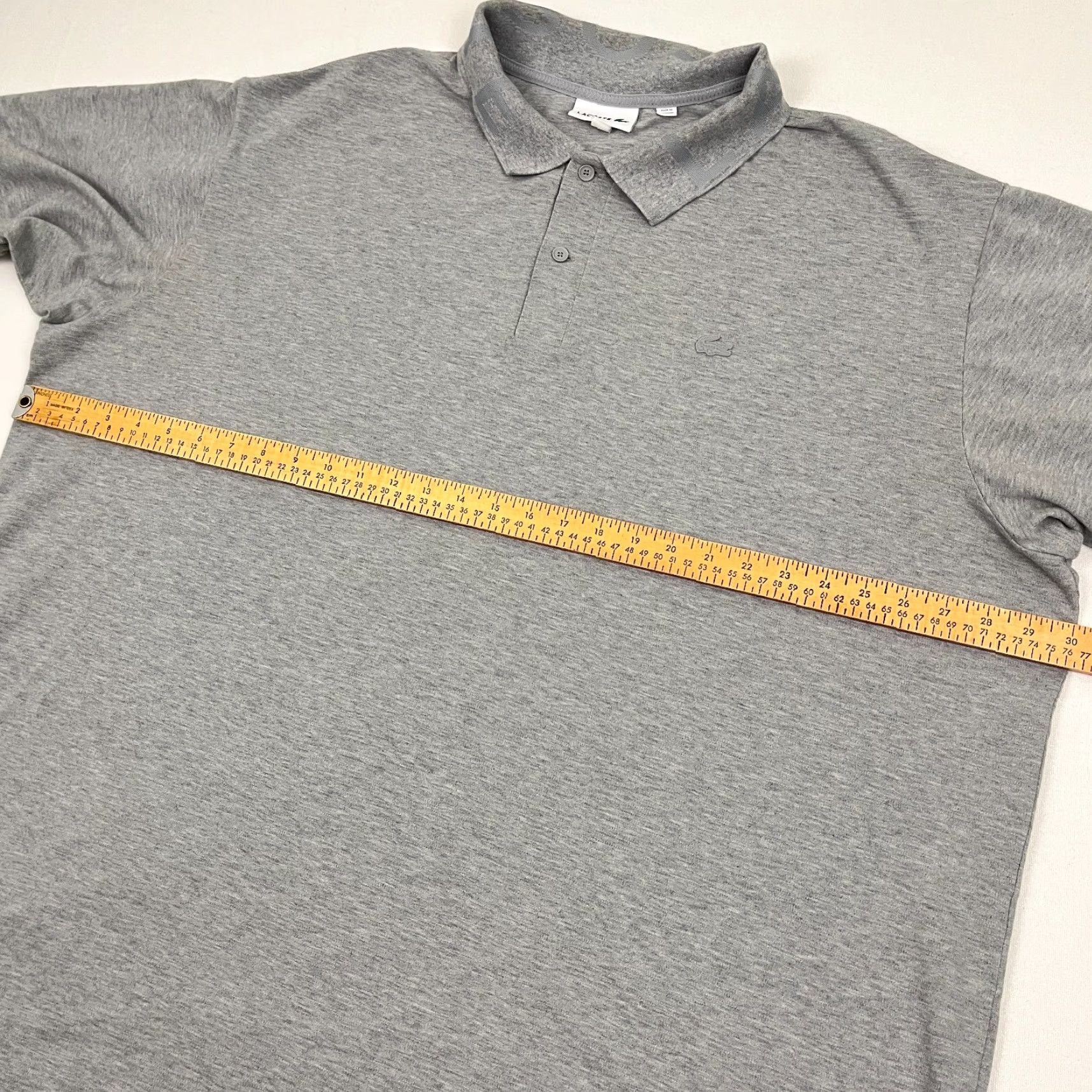 Lacoste Lacoste Polo Shirt Men 3XLB Gray Collar Spellout Knit Preppy Casual Short Sleeve Linen? (Note: This line should be corrected as per constraints) Size US XXL / EU 58 / 5 - 6 Thumbnail