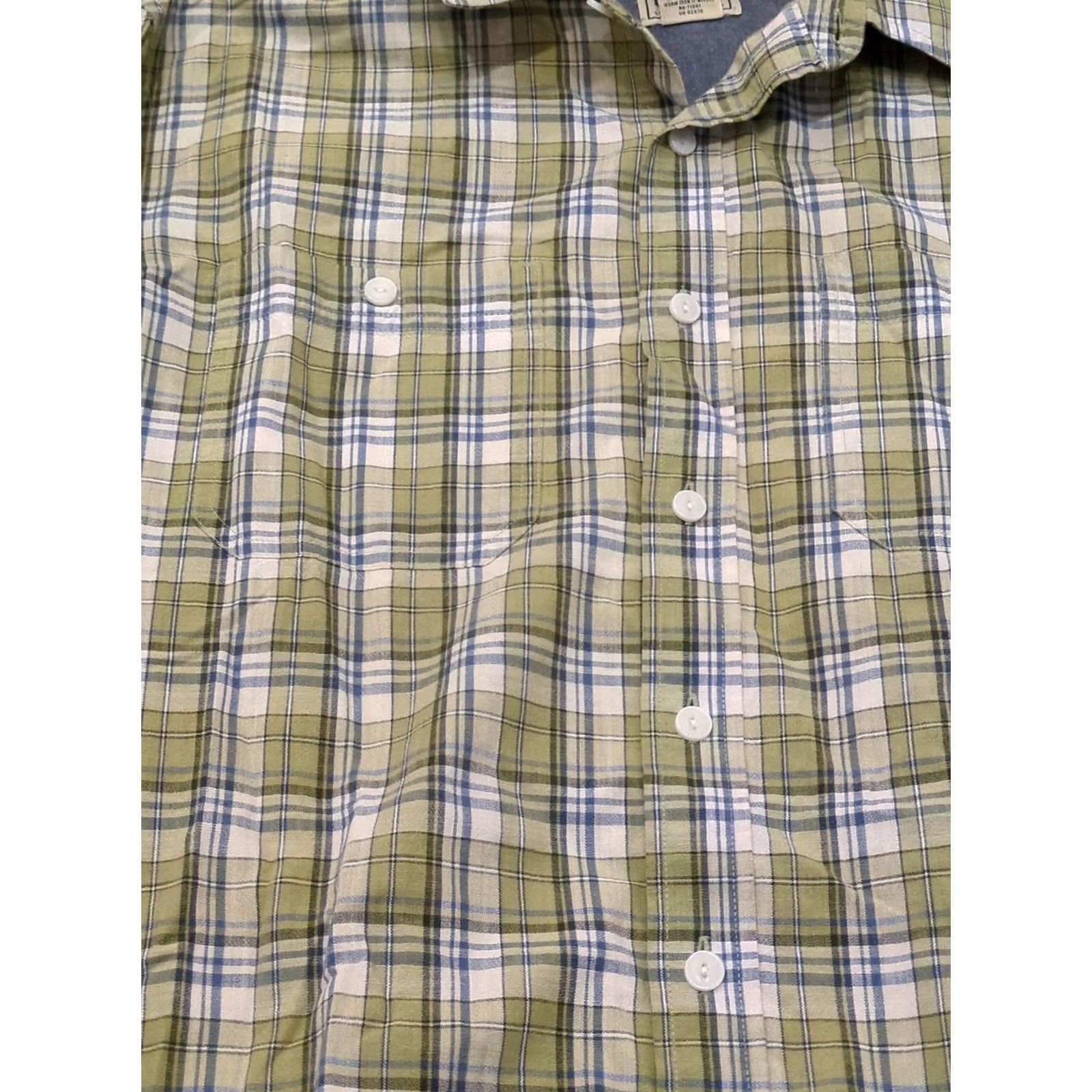 Vintage L.L. Bean Button-Up Shirt Green Plaid Large Tall Mens Shirt / Button-Down Collared Long Sleeve Cotton Spandex Size US L / EU 52-54 / 3 - 3 Thumbnail
