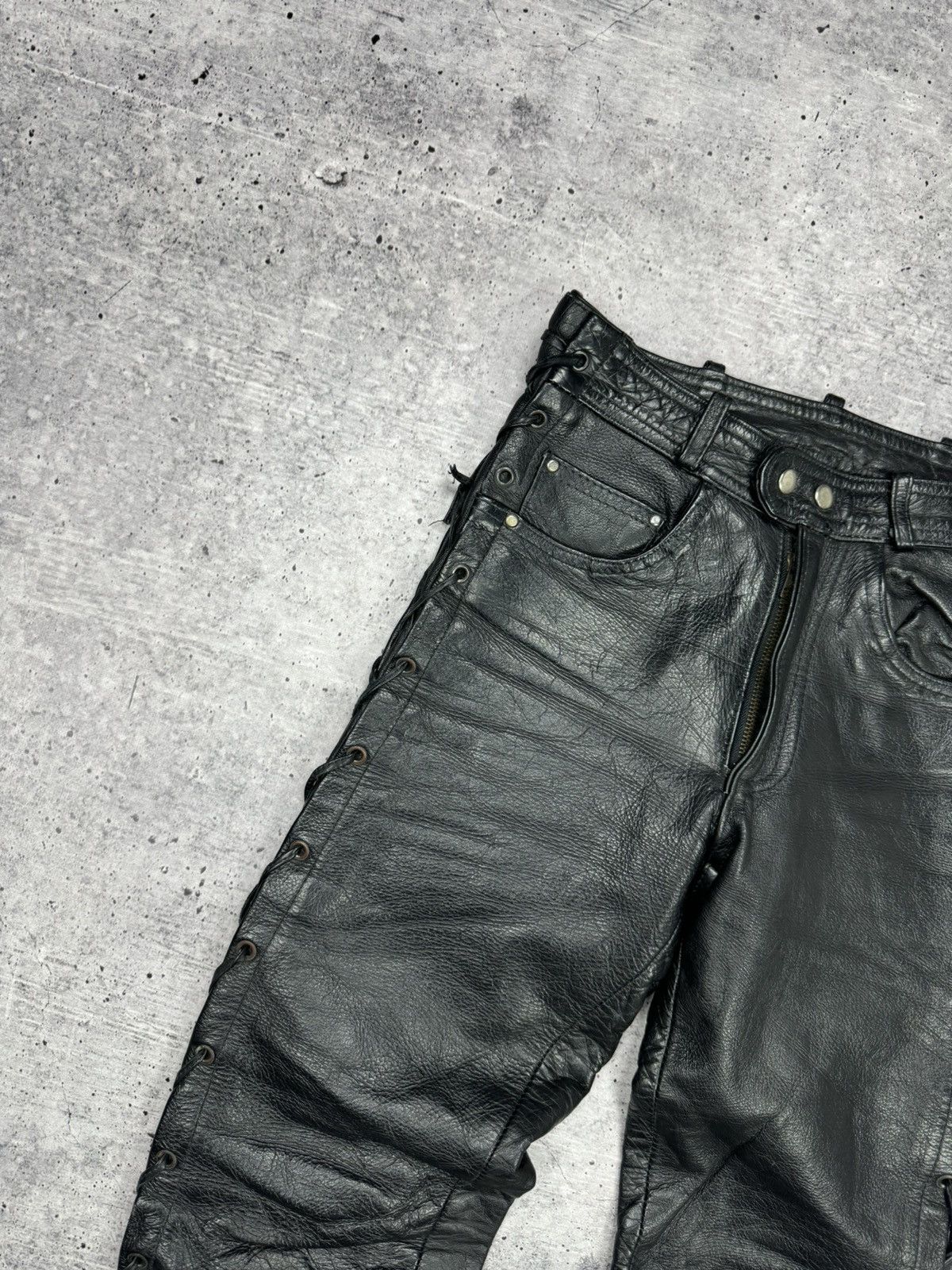 Genuine Leather × Vintage Vintage 90’s Y2K Style Casual Cowboy Genuine Leather Pants Size US 28 / EU 44 - 6 Thumbnail