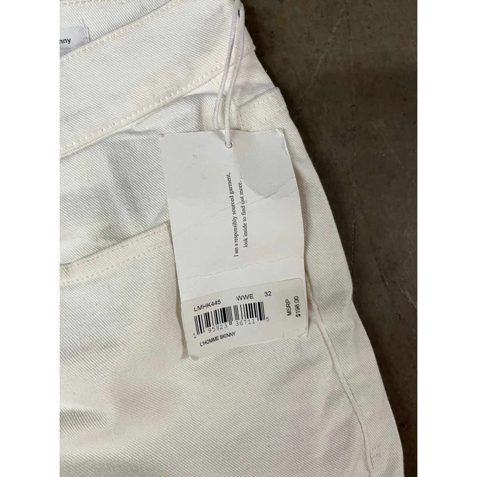 Frame FRAME - L'Homme Skinny Stretch Jeans / White/32x32/ NWT Size US 32 / EU 48 - 5 Thumbnail