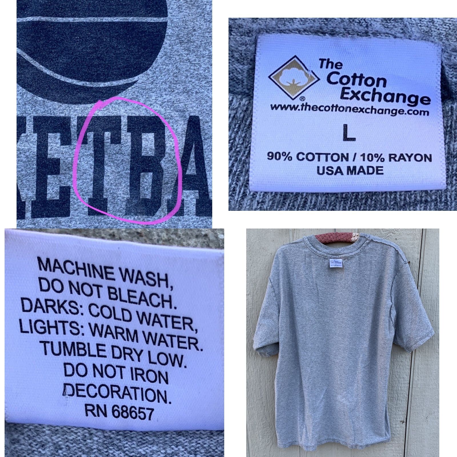 Vintage VINTAGE The Cotton Exchange Soquel Basketball T Shirt Single Stitch Graphic Tee Men L Gray Cotton Blend Short Sleeve Sports 90s 80s Fan Shirt Mens Size US L / EU 52-54 / 3 - 8 Thumbnail
