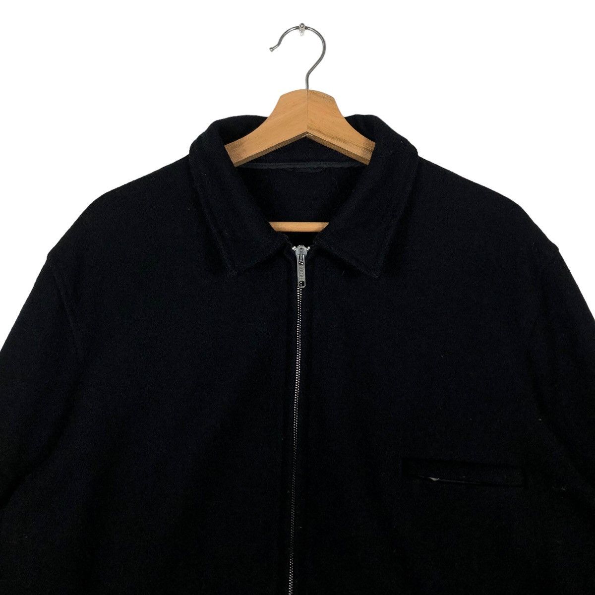 Vintage 🔥Iconic Black - 90’s Biker Wool Jacket Fidelity USA Size US L / EU 52-54 / 3 - 2 Thumbnail
